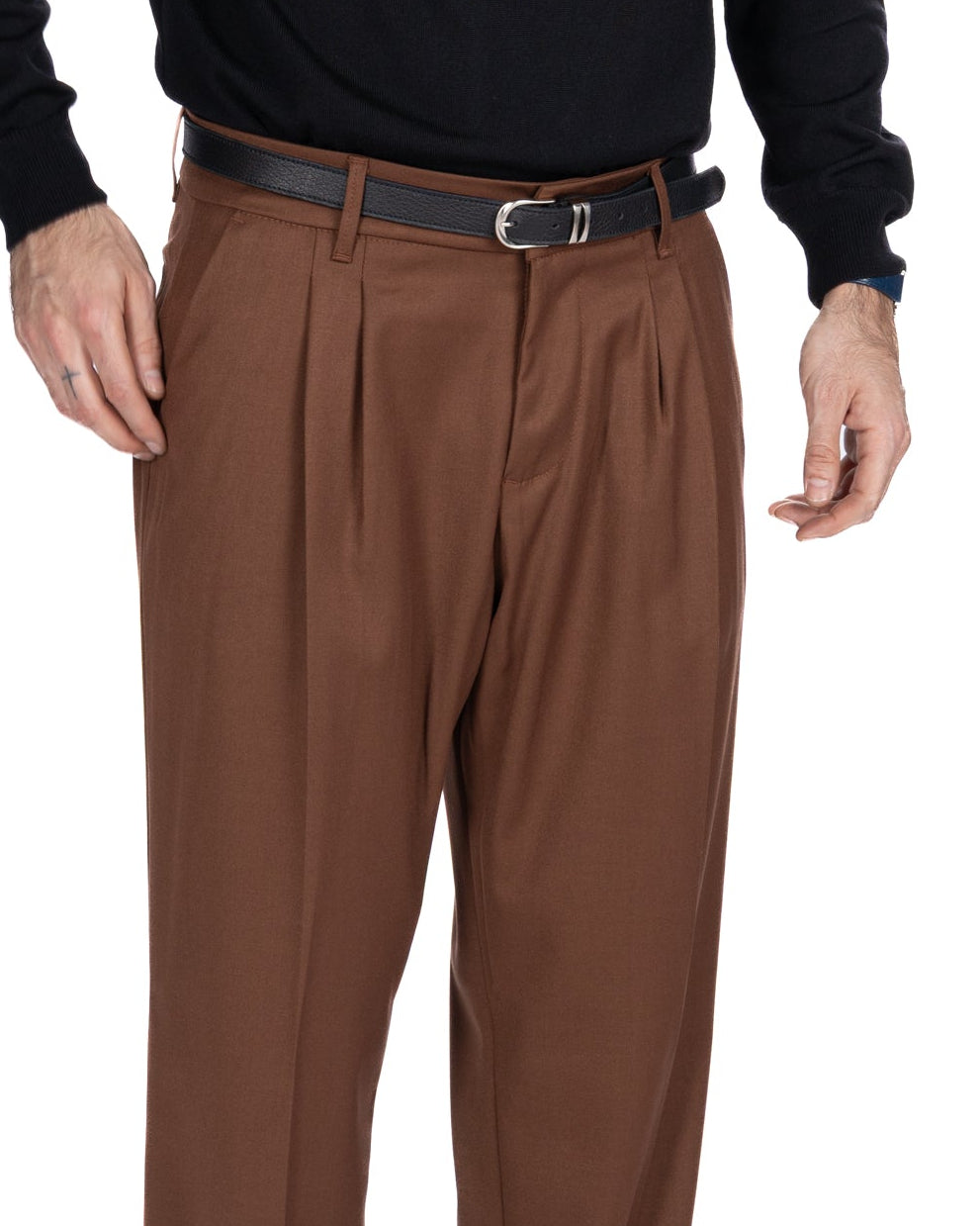 Kevin tobacco wide trousers