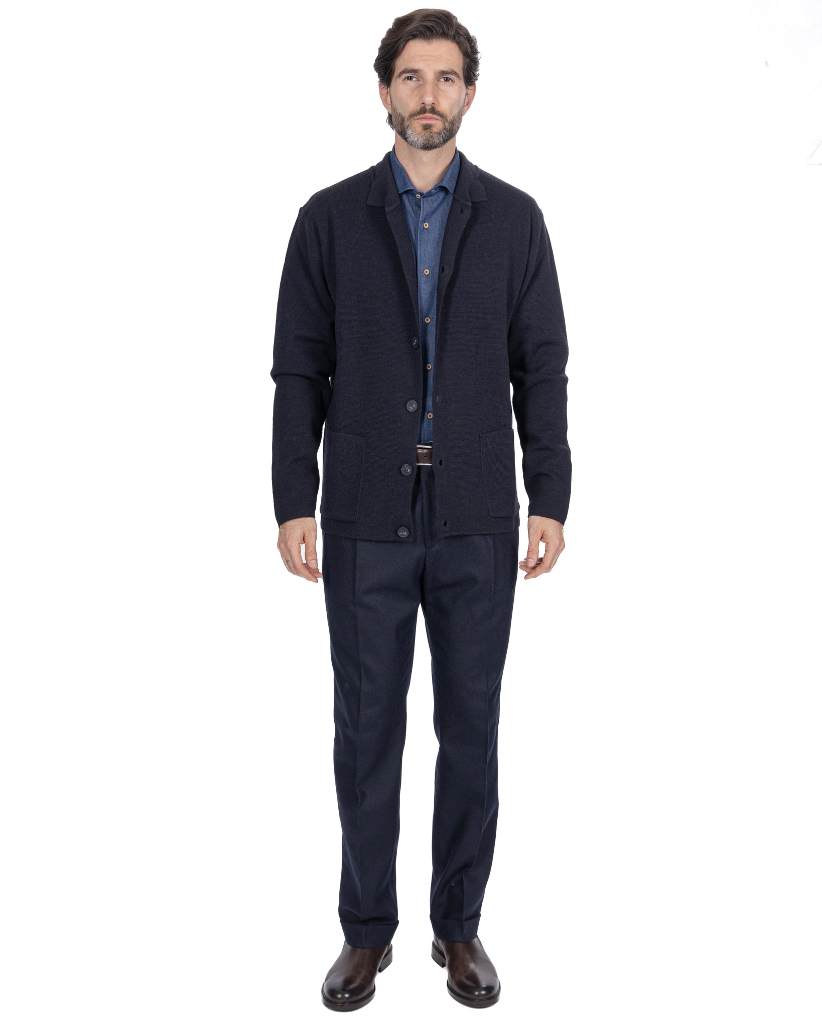 Giacca a maglia Krakatoa blu