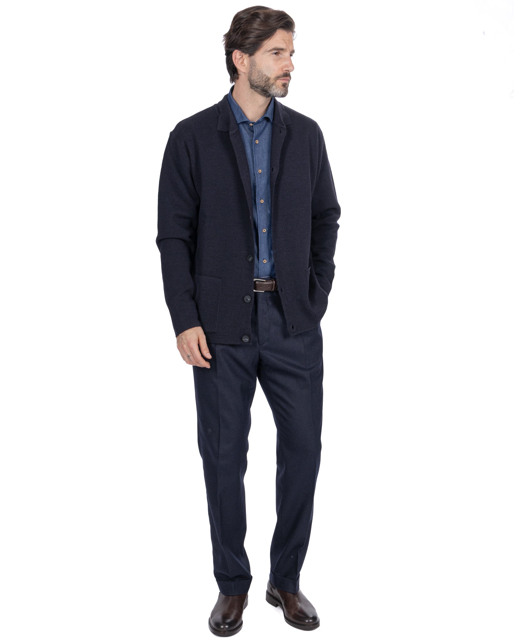 Giacca a maglia Krakatoa blu