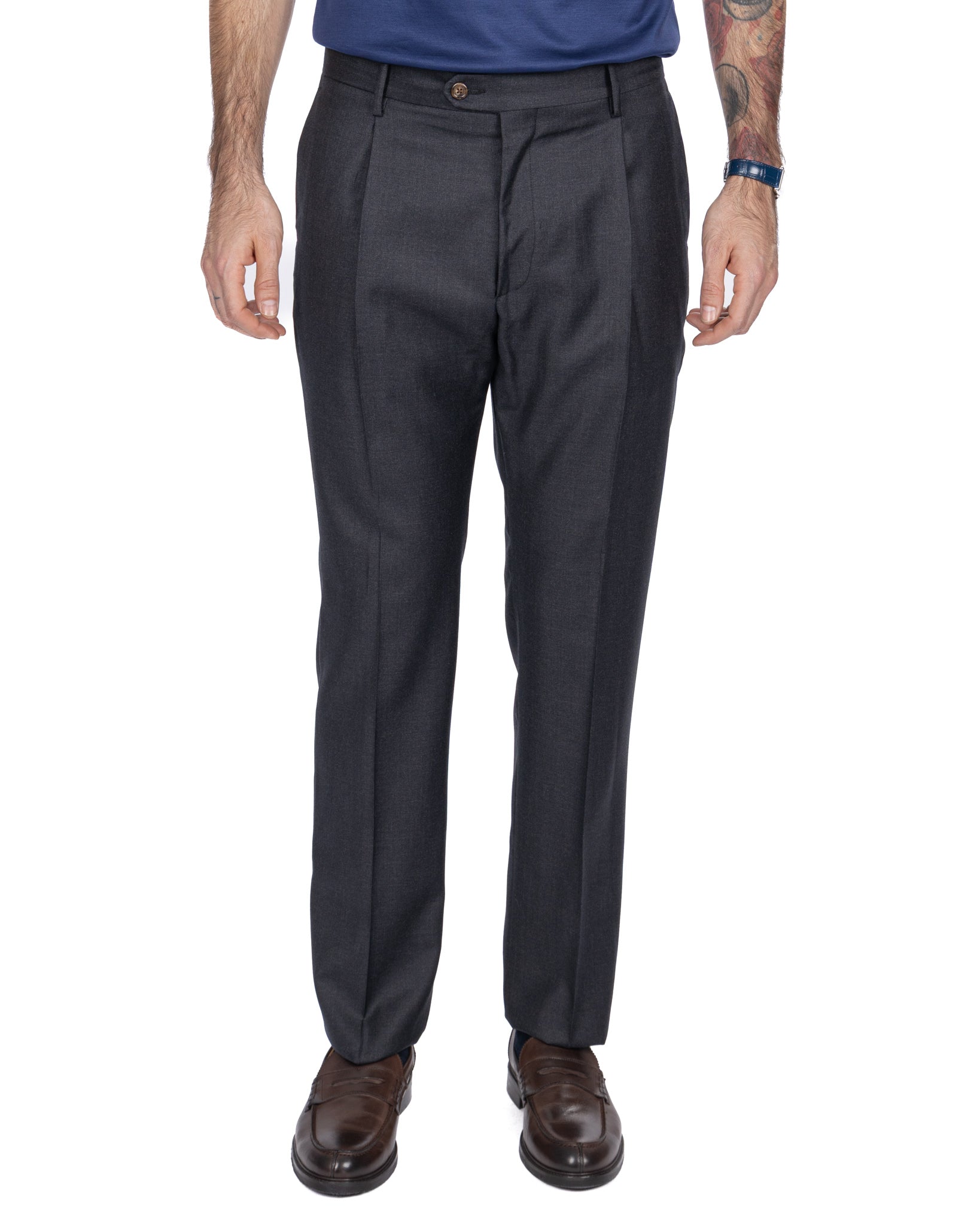 Staten wool trousers Canonico anthracite