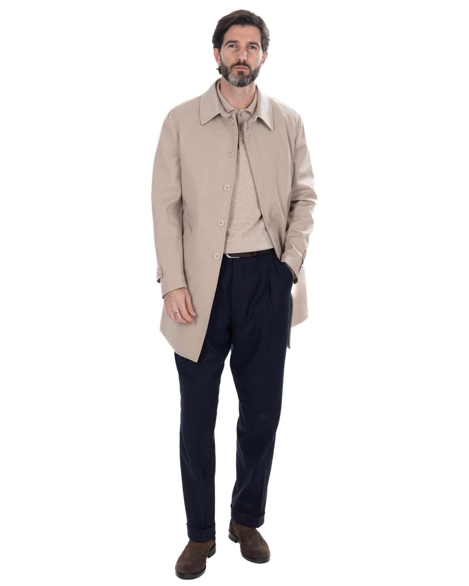 Trench-coat technique matelassé Tyler beige