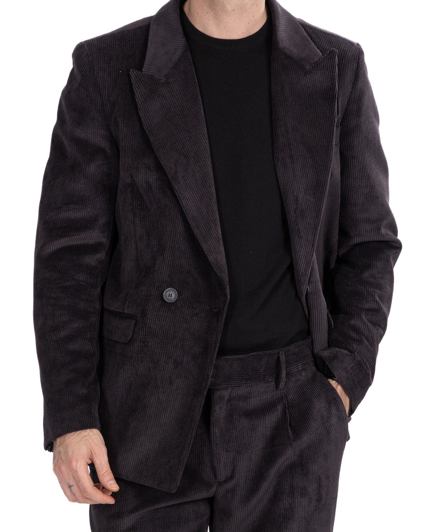 Giacca Bond in velluto nero