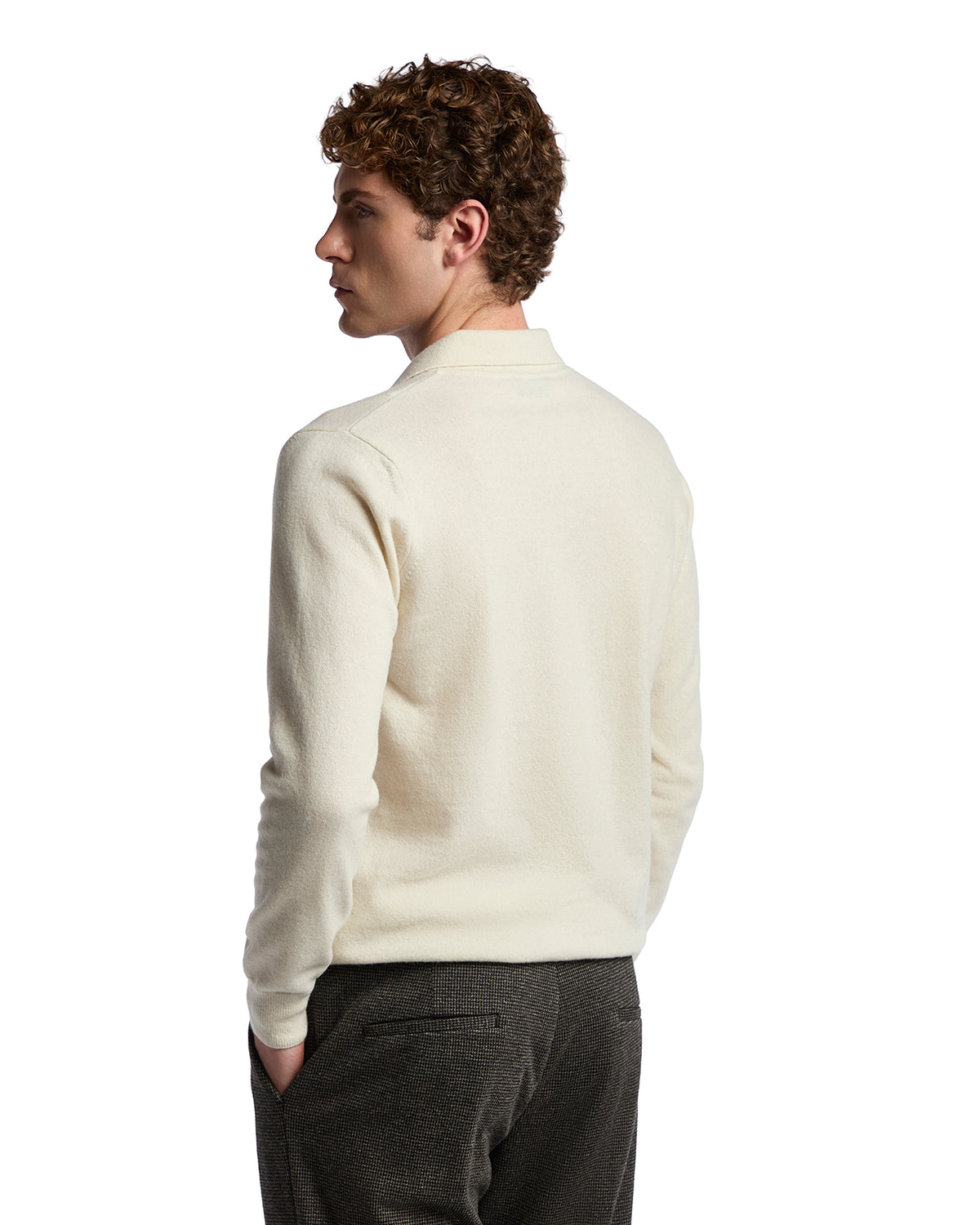 Tiger Polo in cream cashmere blend
