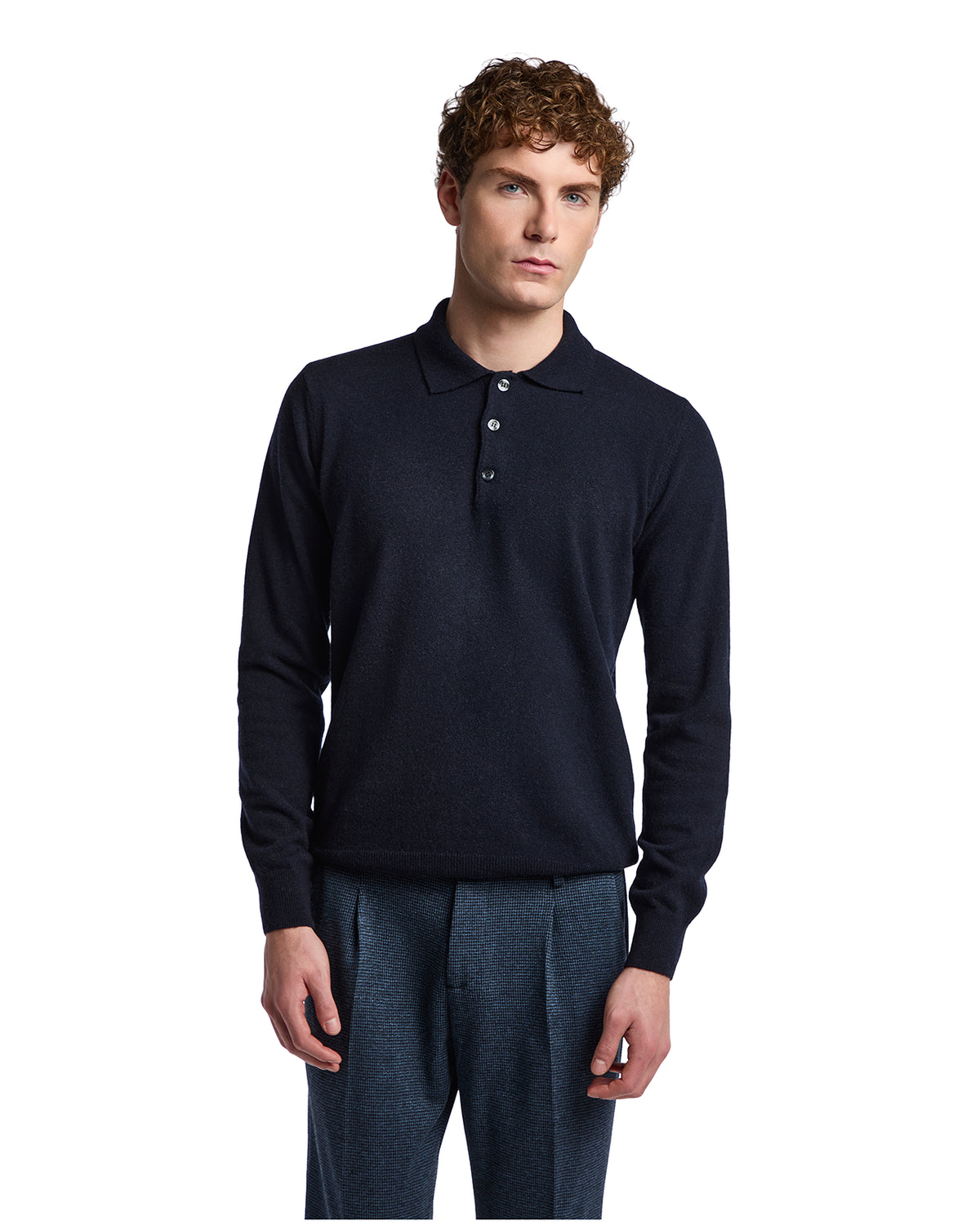 Blue cashmere blend Tiger polo