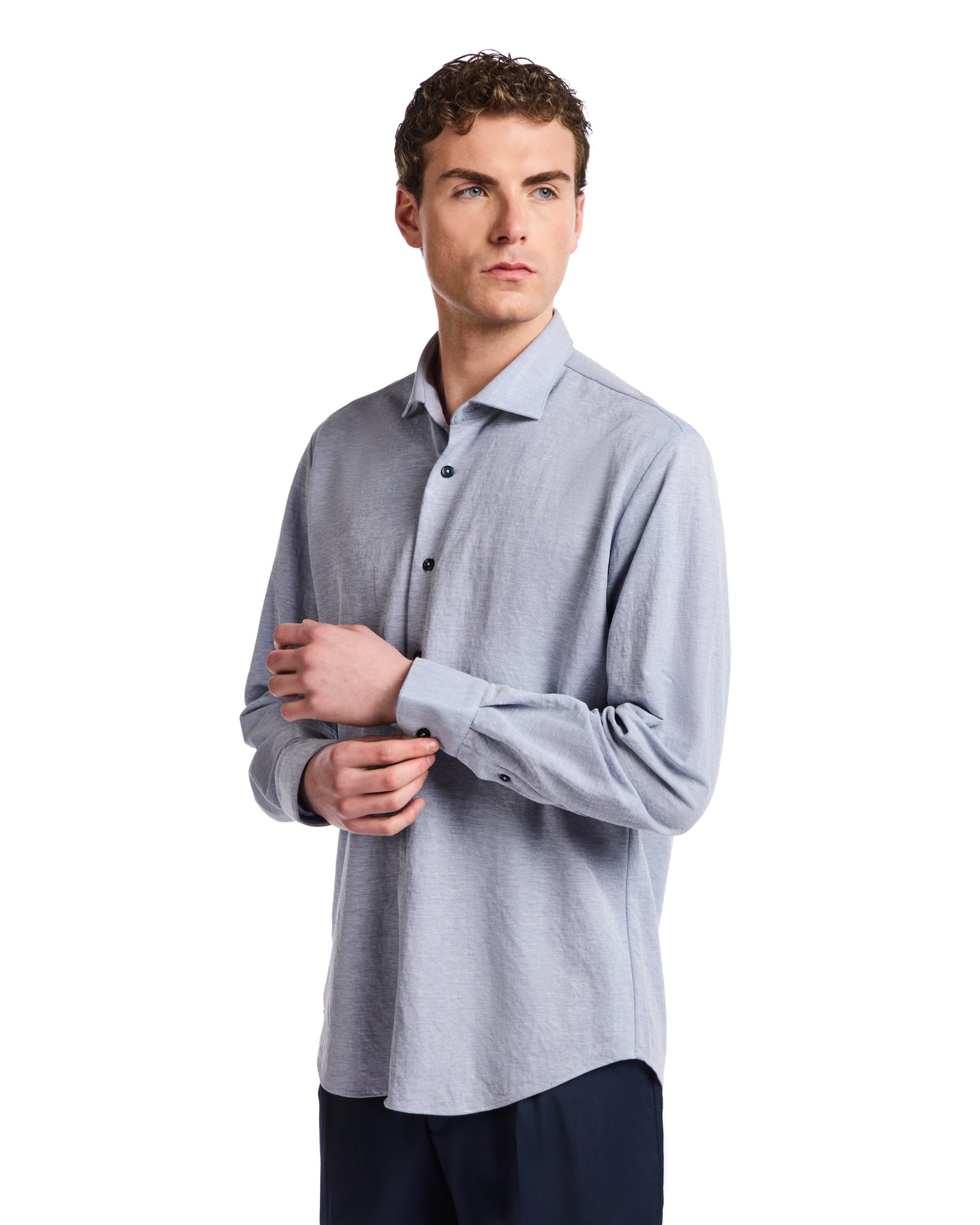 Oak Shirt in blue jersey