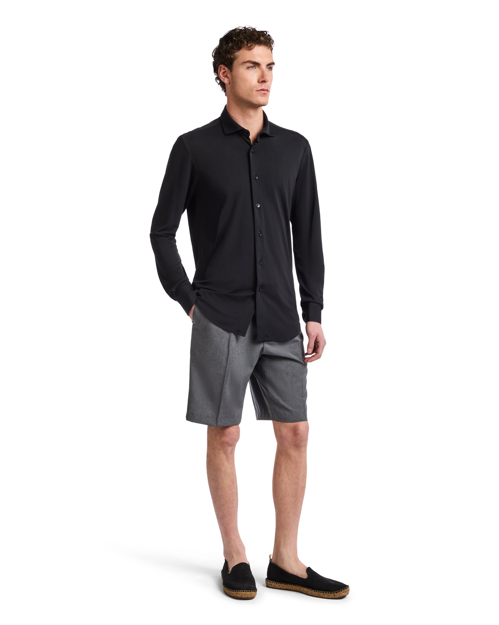 Radice shirt in black jersey