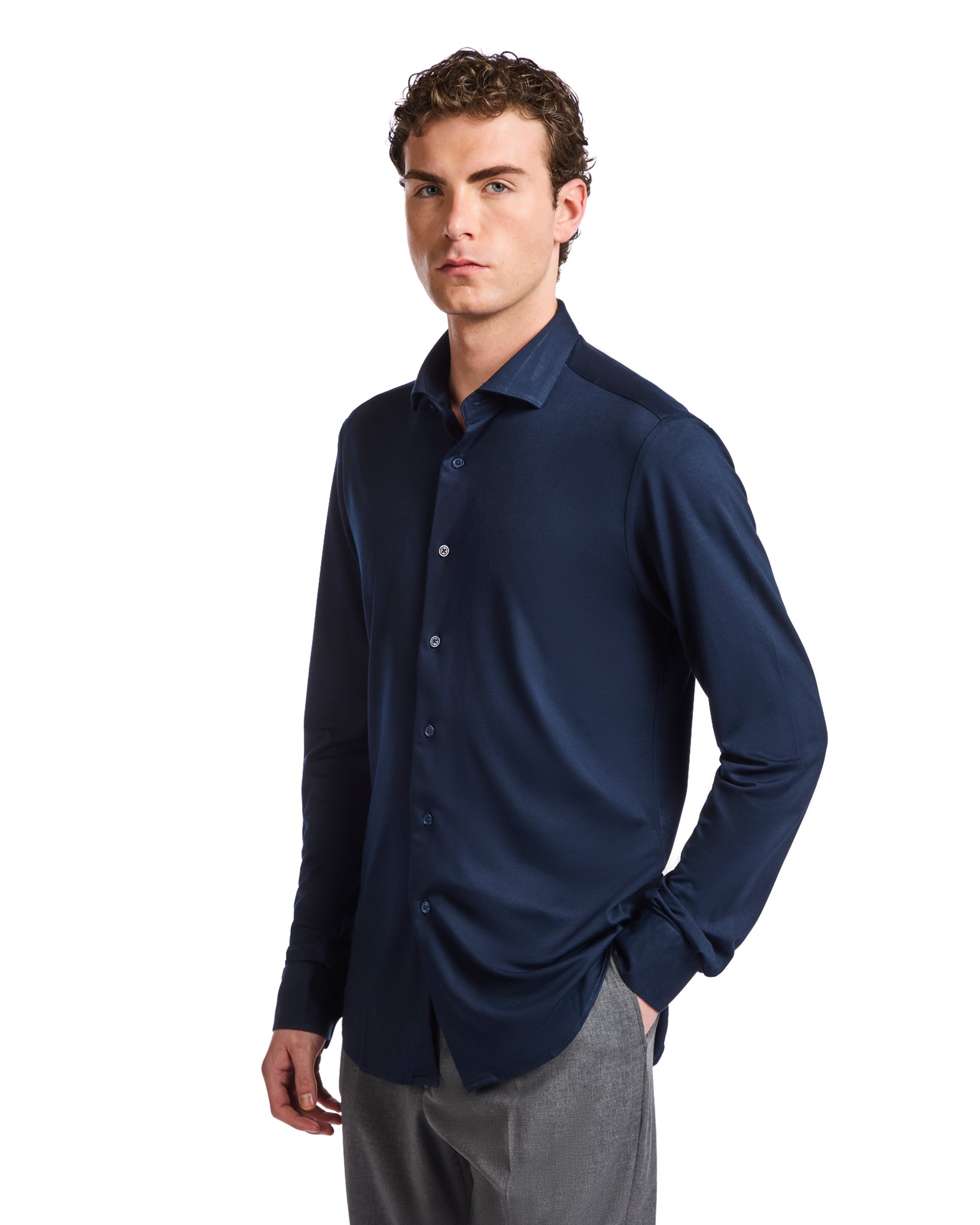 Radice shirt in blue jersey