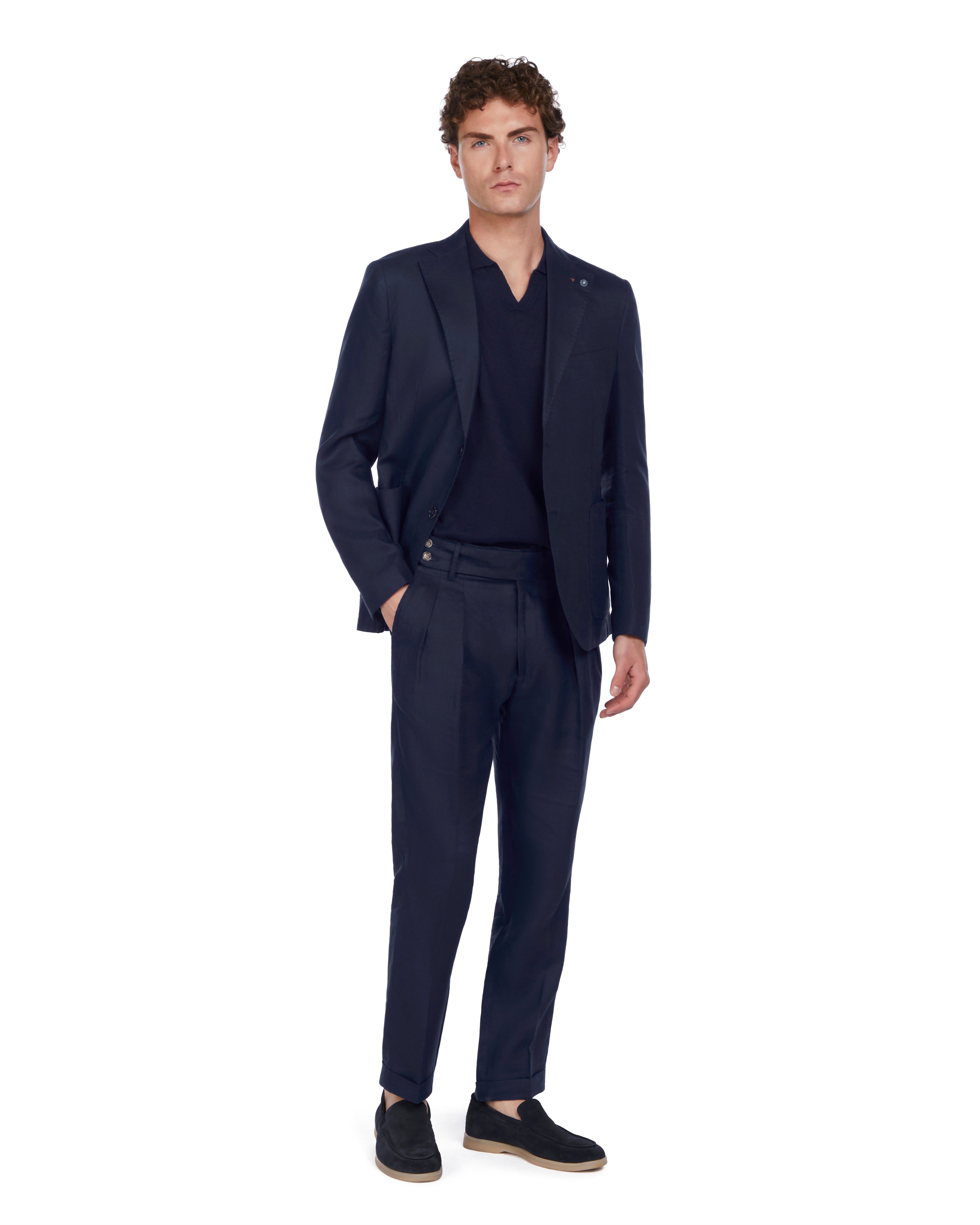 Giacca Rasiglia in puro lino blu