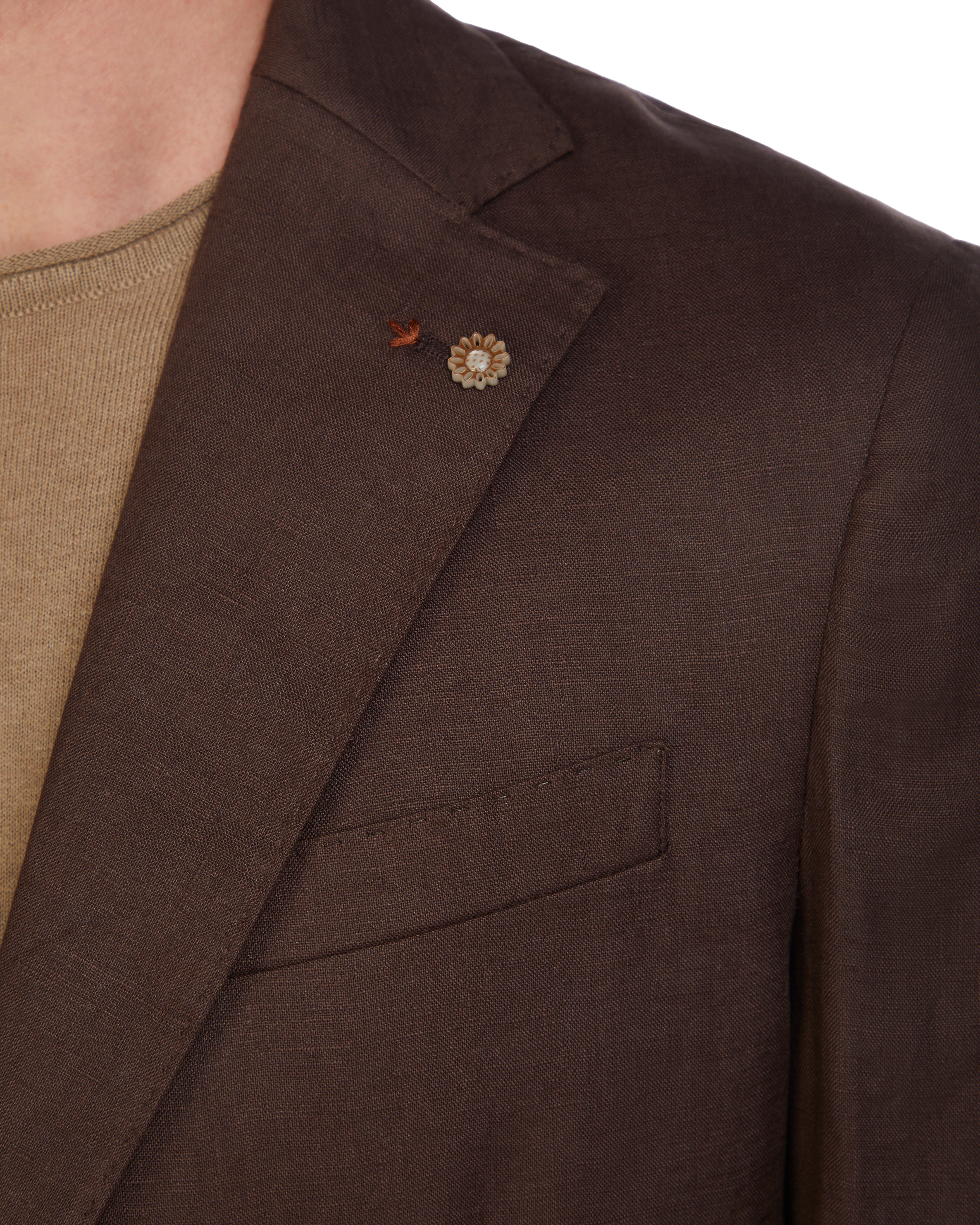 Narni jacket in pure dark brown linen