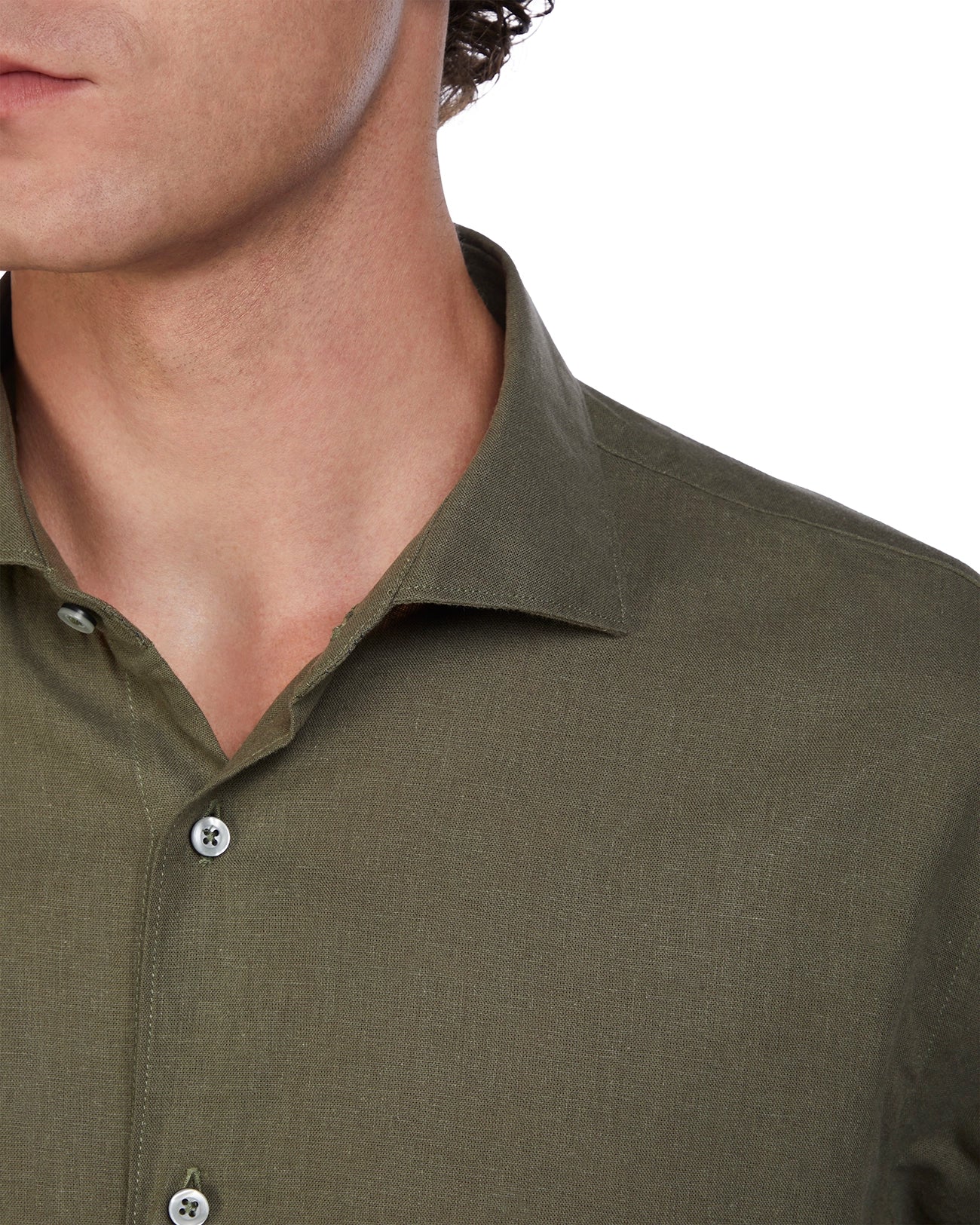 Camisa Rennes de lino y algodón militar