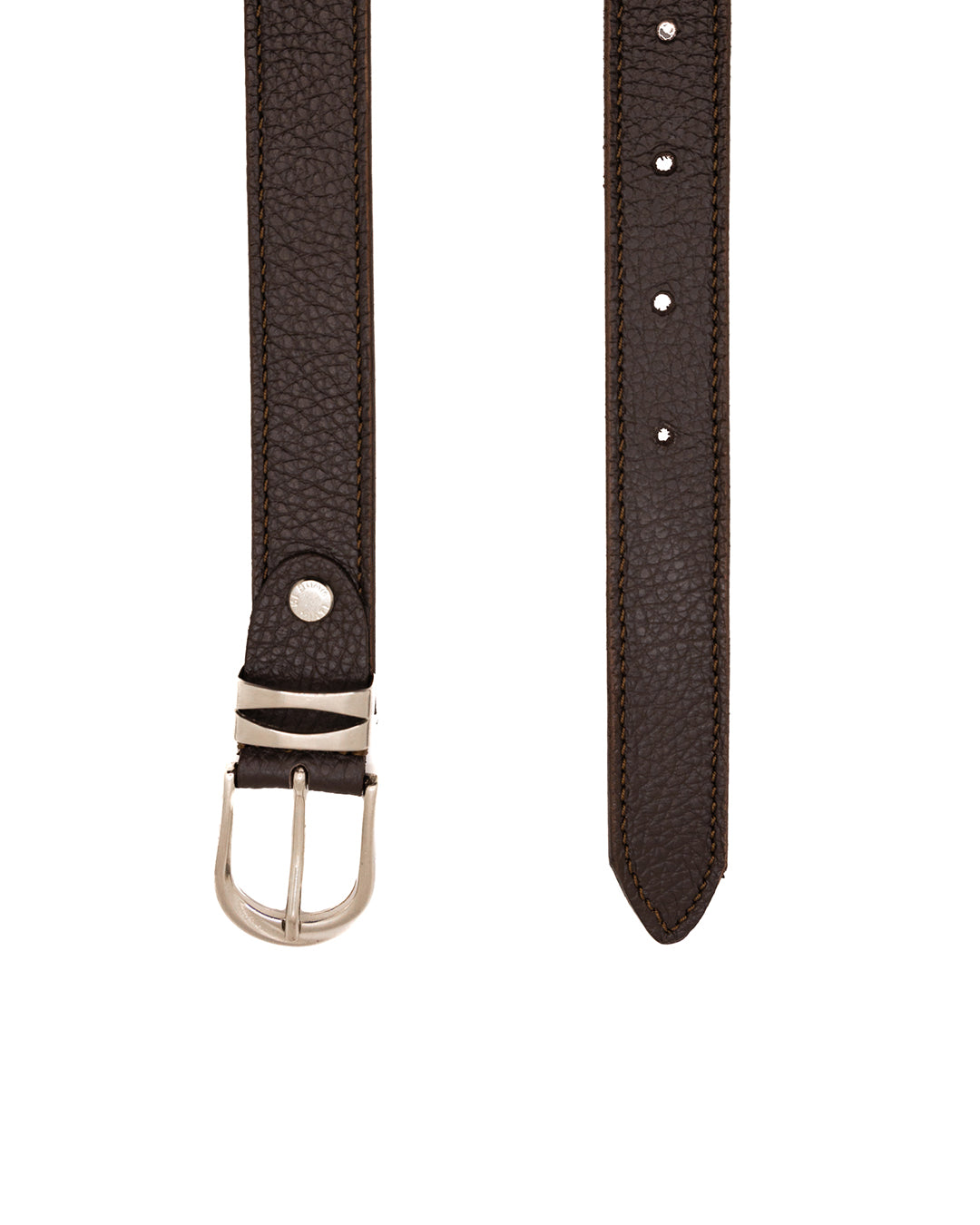 Siena - dark brown hammered leather belt