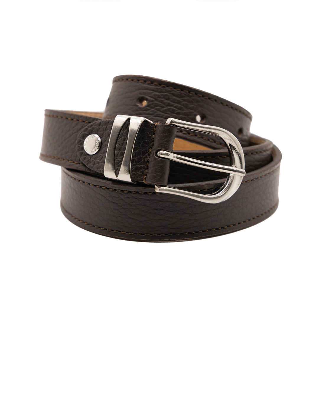 Siena - dark brown hammered leather belt