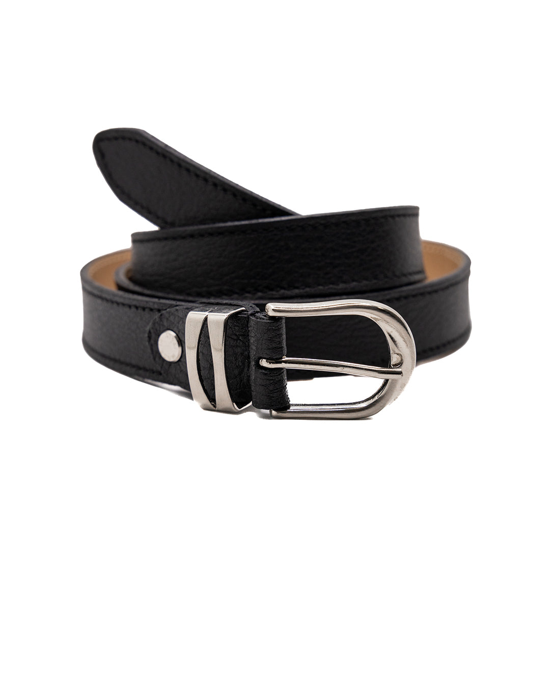 Siena - black hammered leather belt