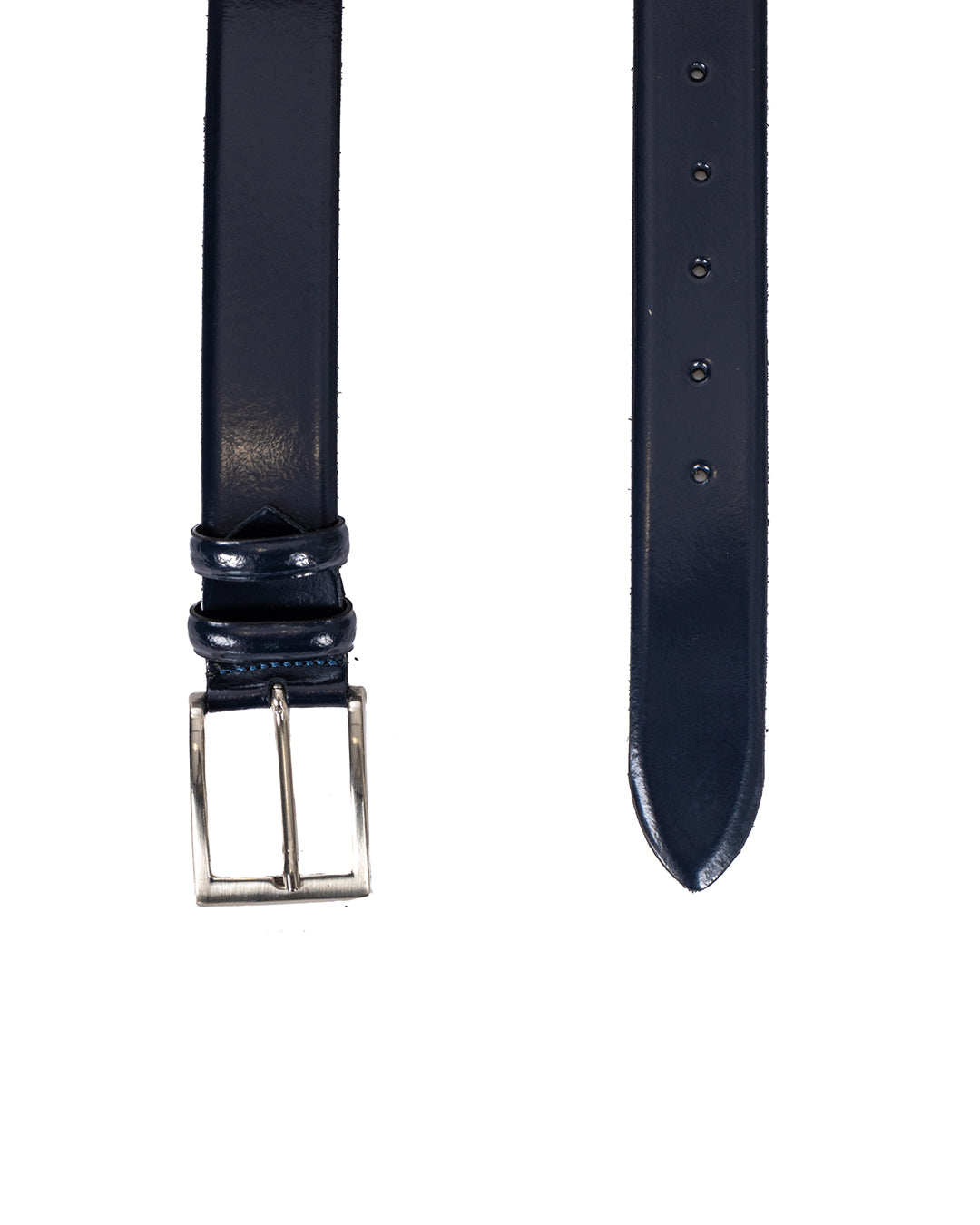 Anghiari - ceinture bleue en cuir semi-brillant