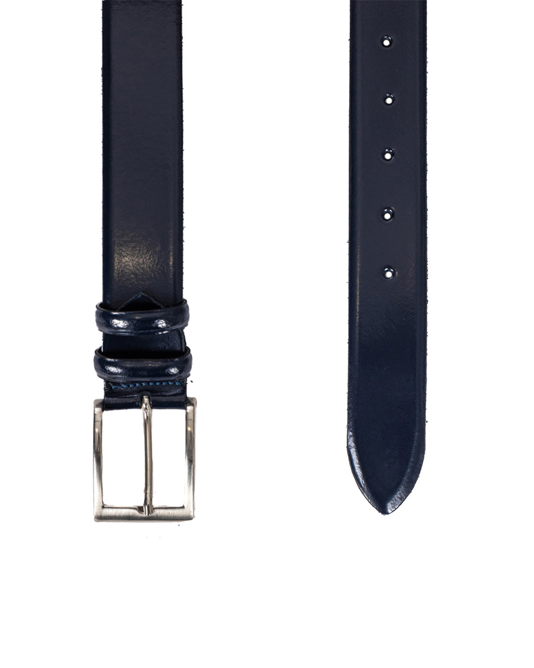 Anghiari - blue semi-gloss leather belt