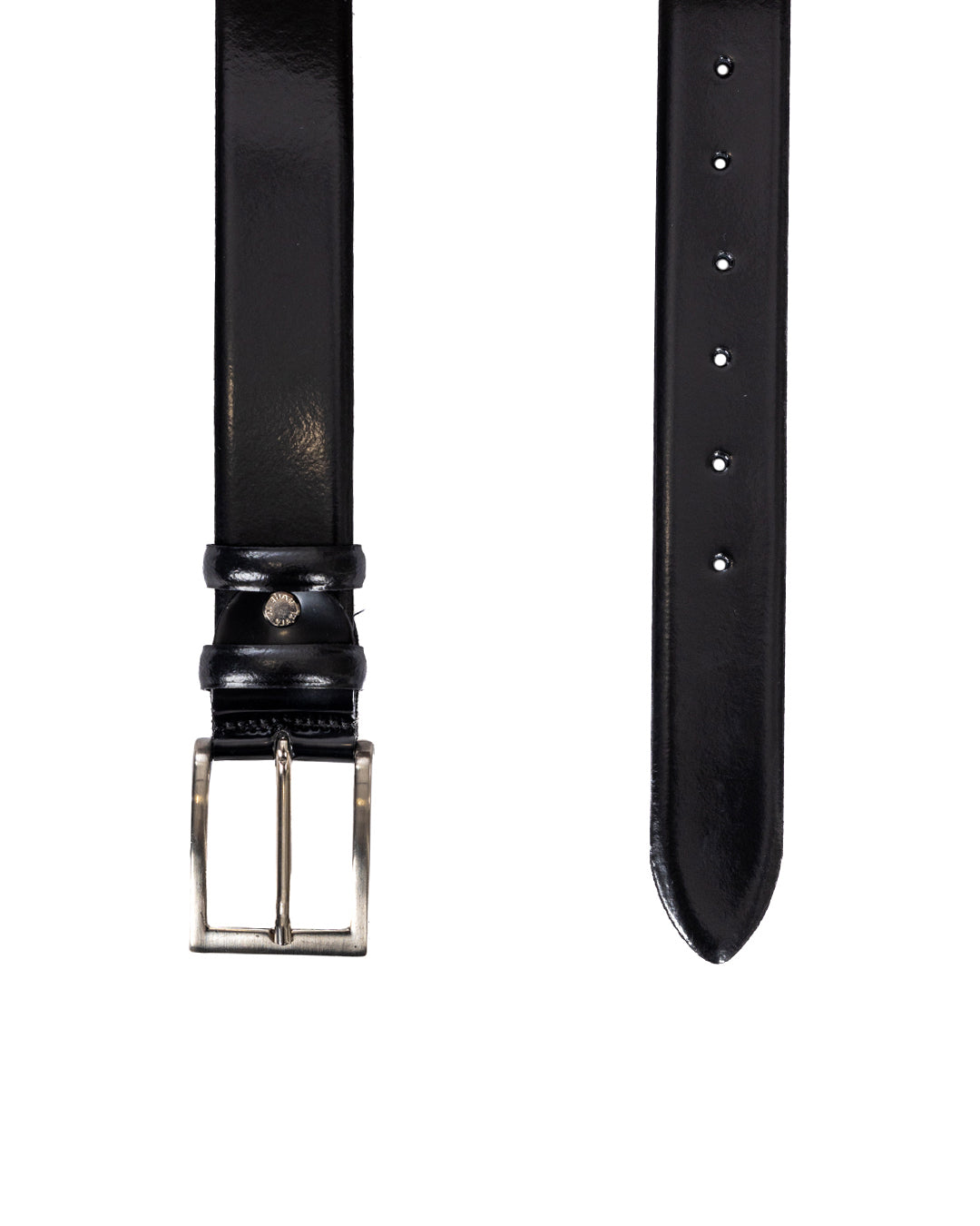 Anghiari - black semi-gloss leather belt