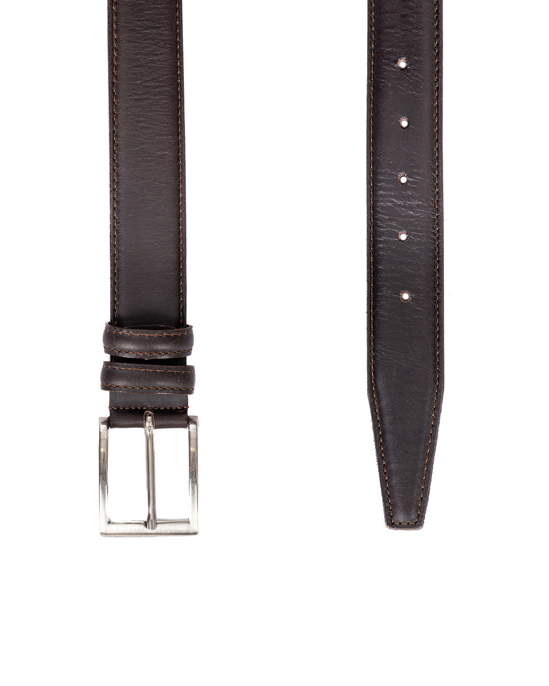 Barga - dark brown matte leather belt