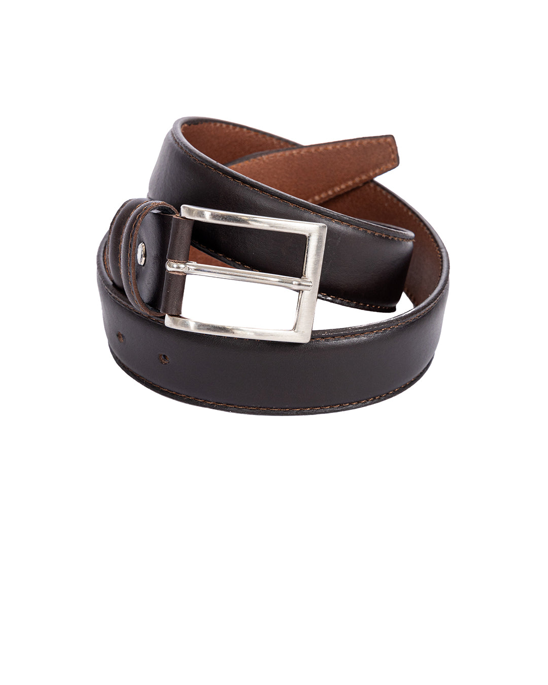 Barga - dark brown matte leather belt