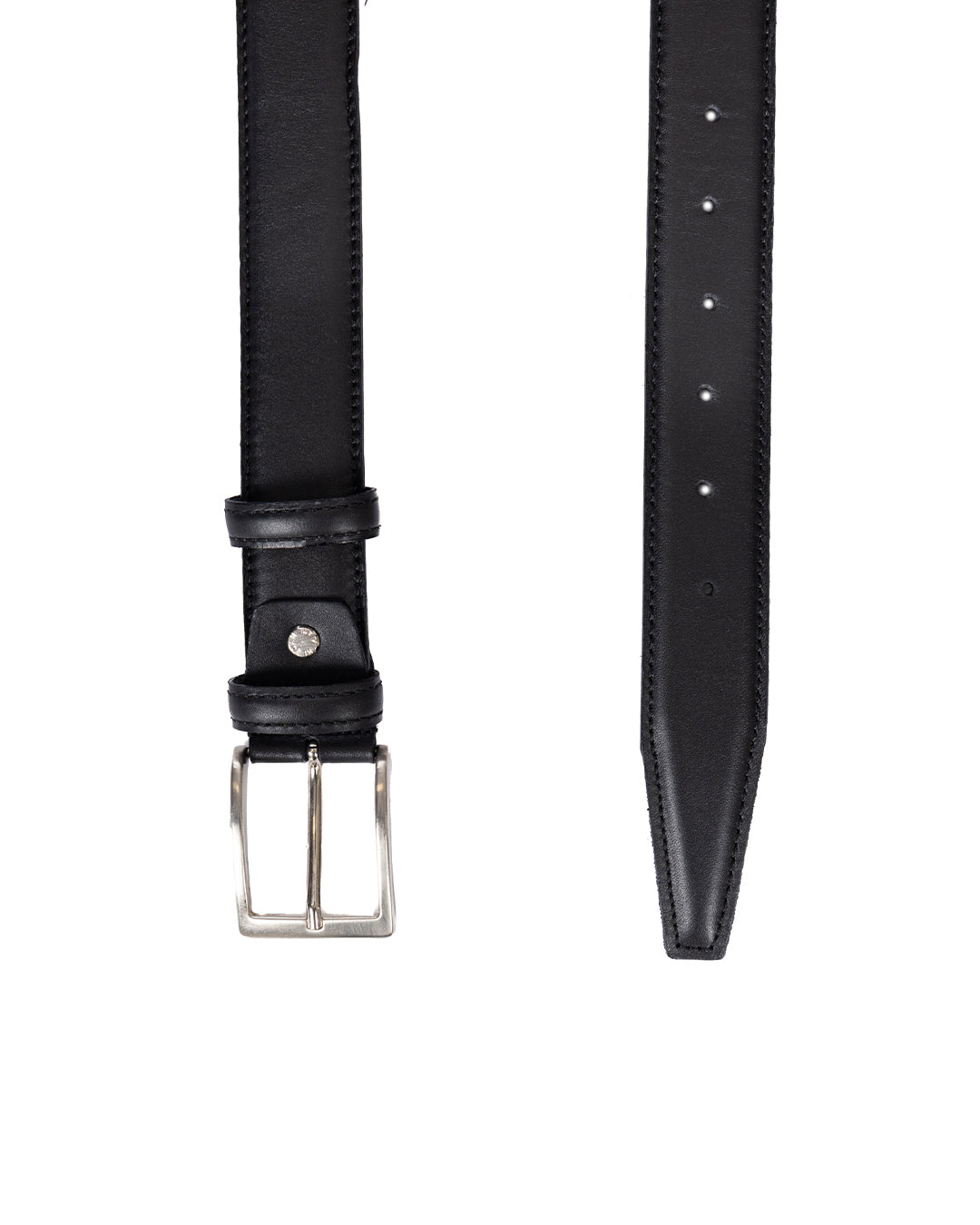 Barga - black matte leather belt