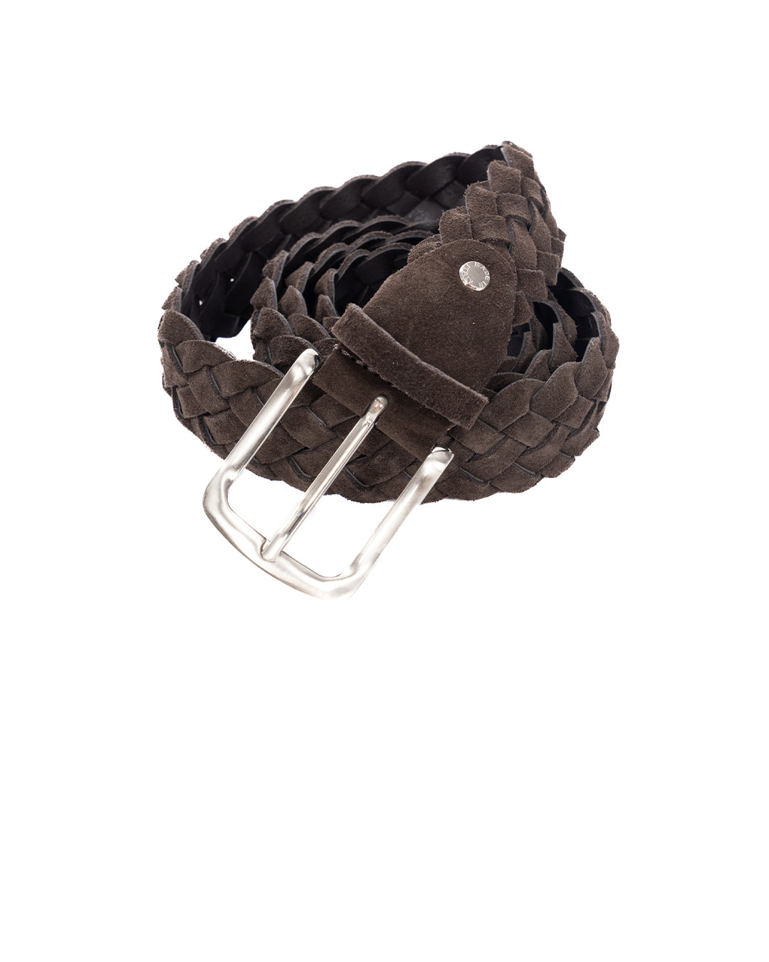 Chianti - ceinture en daim marron foncé à tissage large