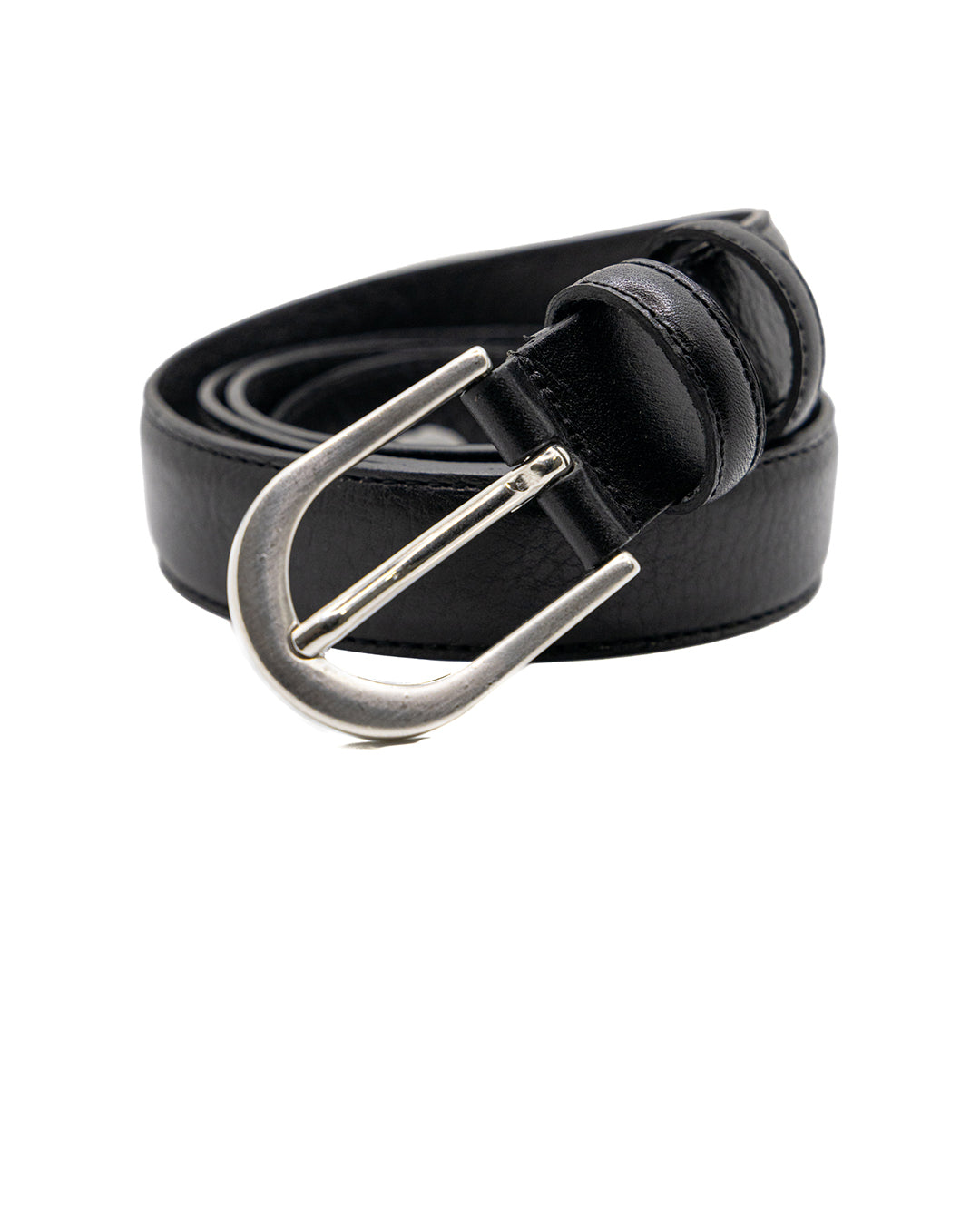 Empoli - black hammered leather belt