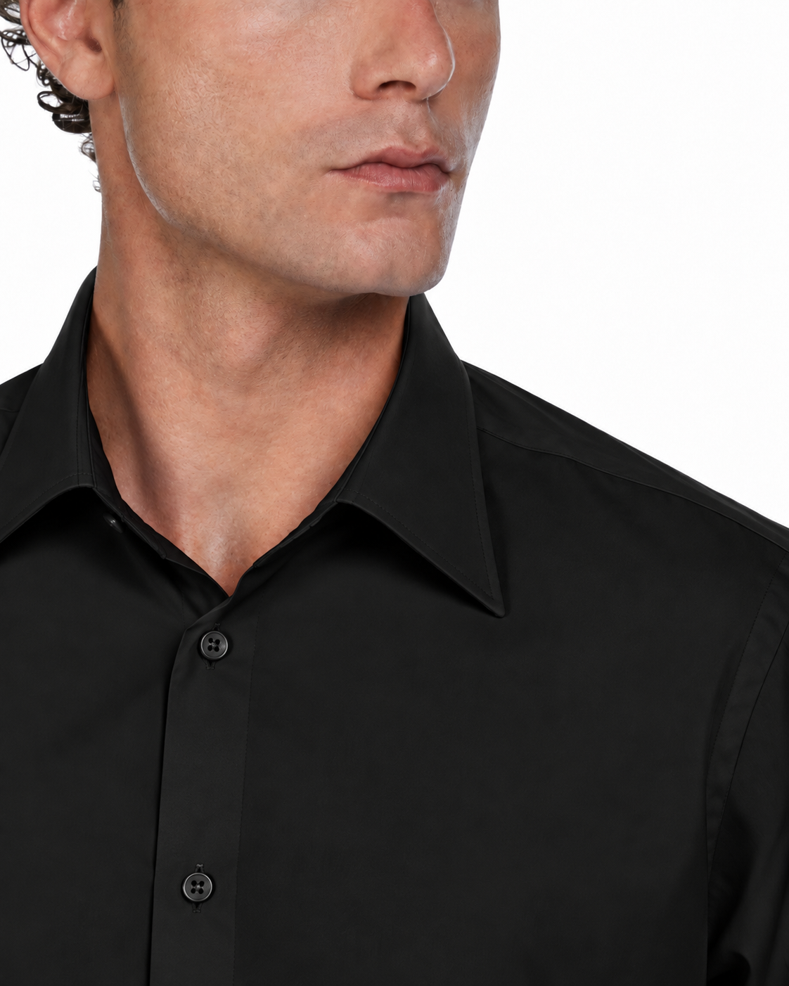 Camisa Heckler negra de popelín de algodón