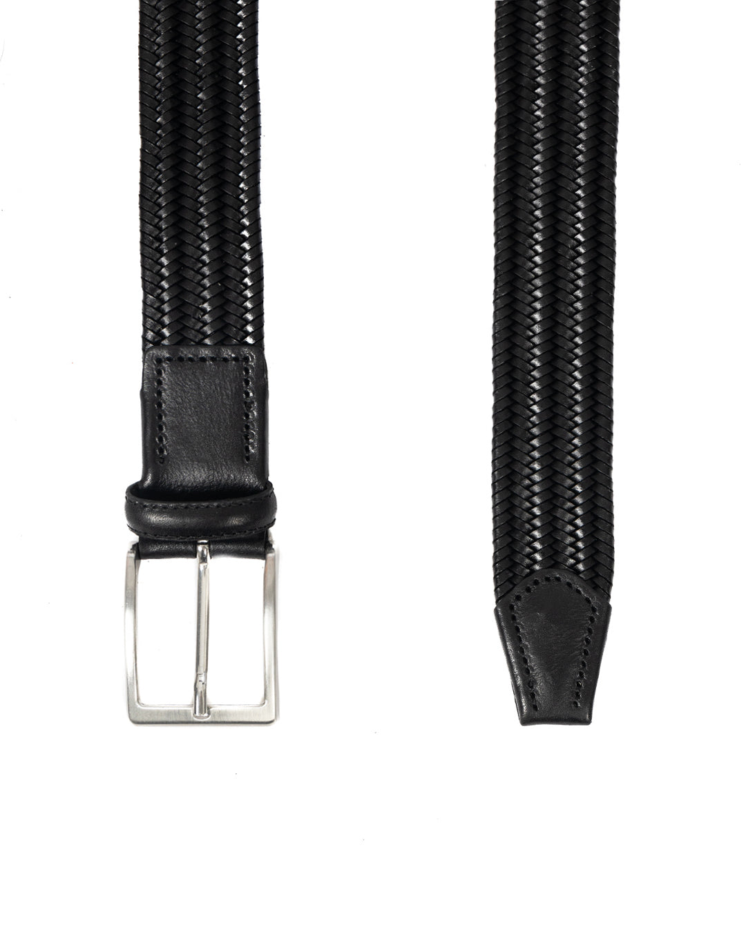 Montalcino - black narrow weave leather belt