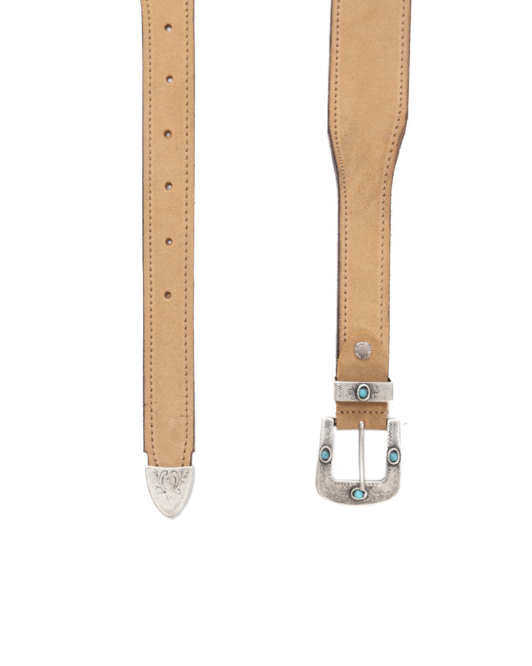 Quirico - ceinture bijou en daim beige