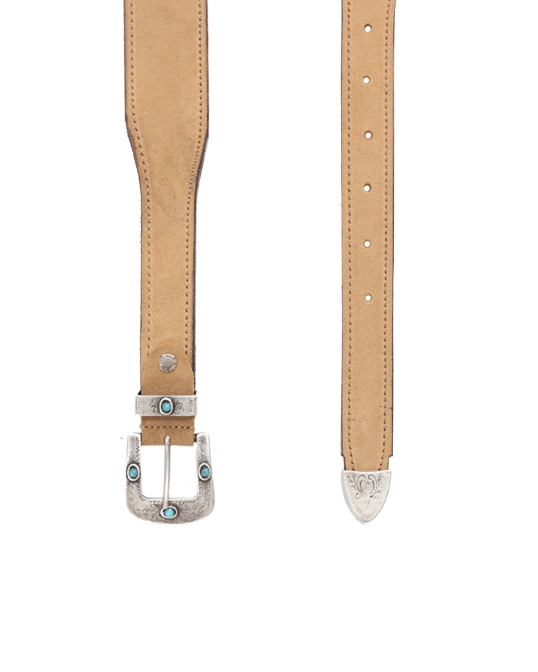 Quirico - beige suede jewel belt