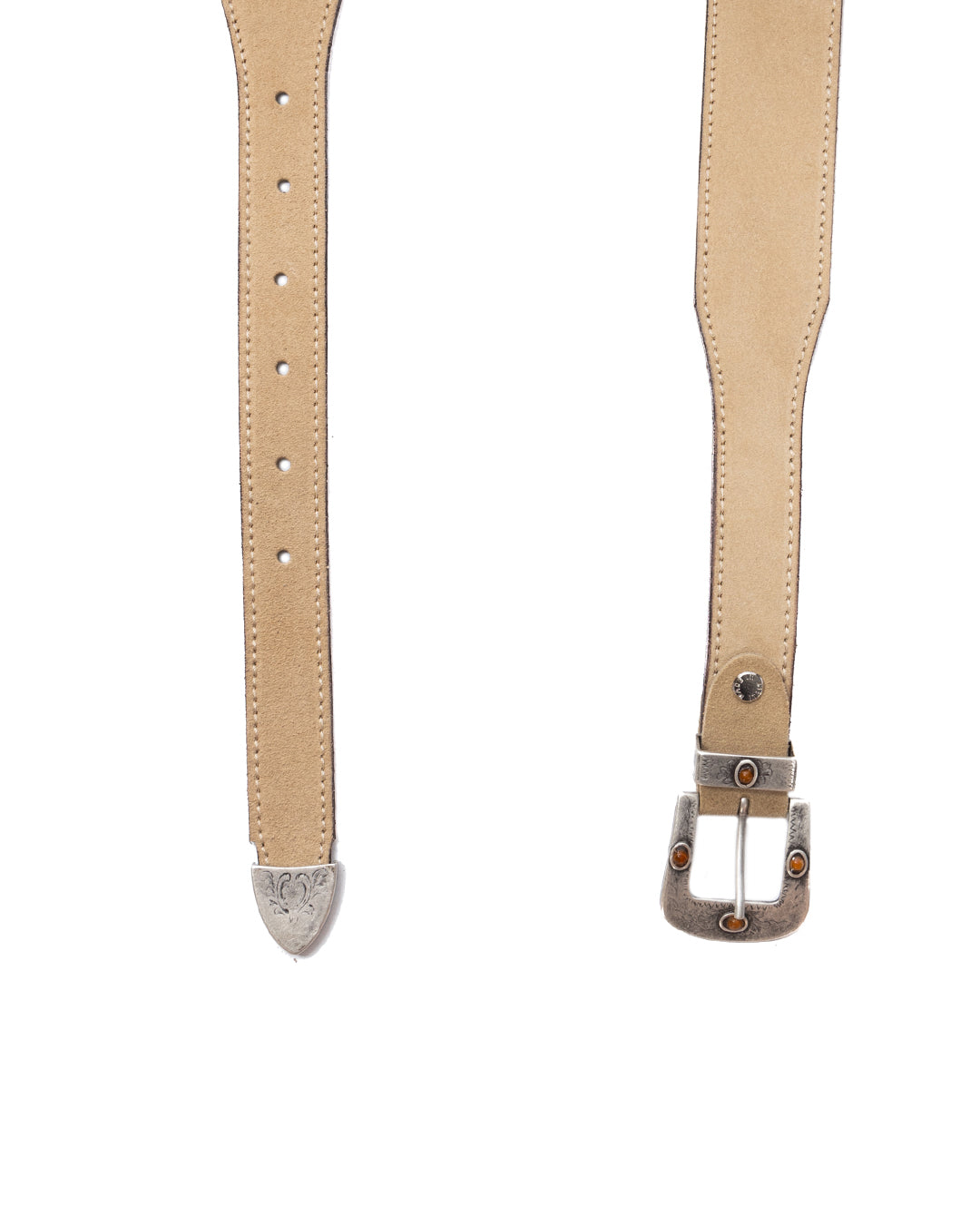 Quirico - ceinture bijou en daim beige