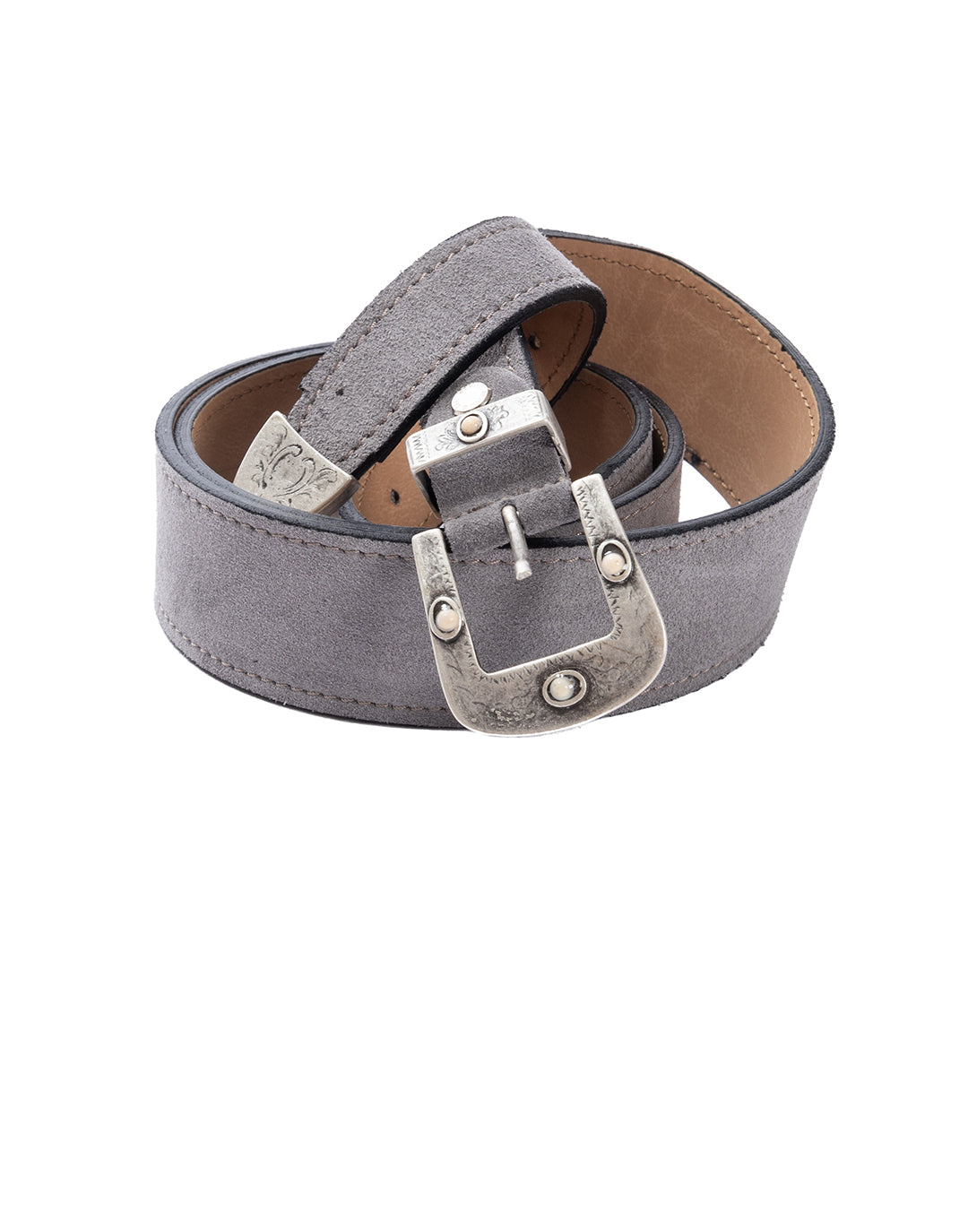 Quirico - ceinture bijou en daim gris