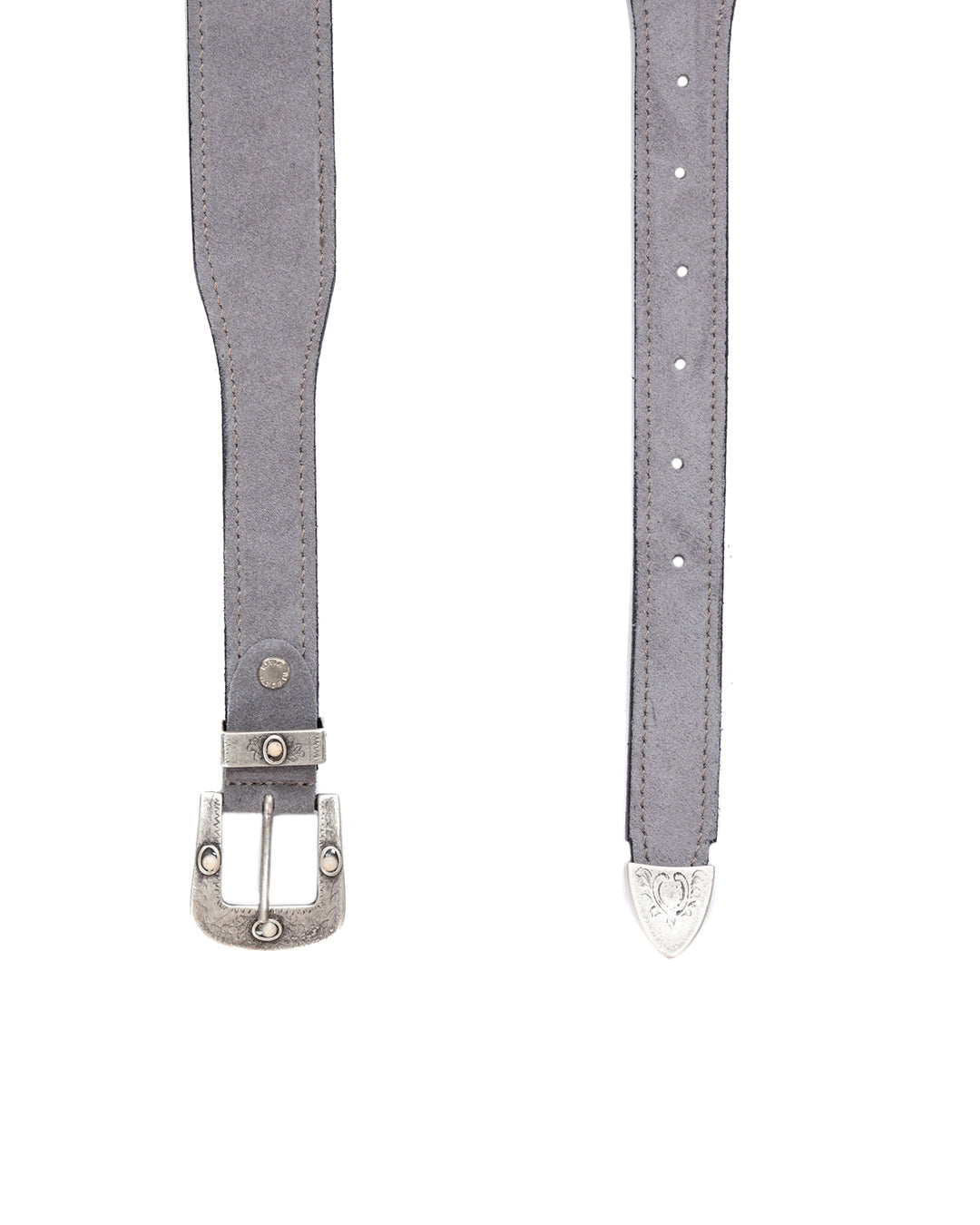 Quirico - grey suede jewel belt