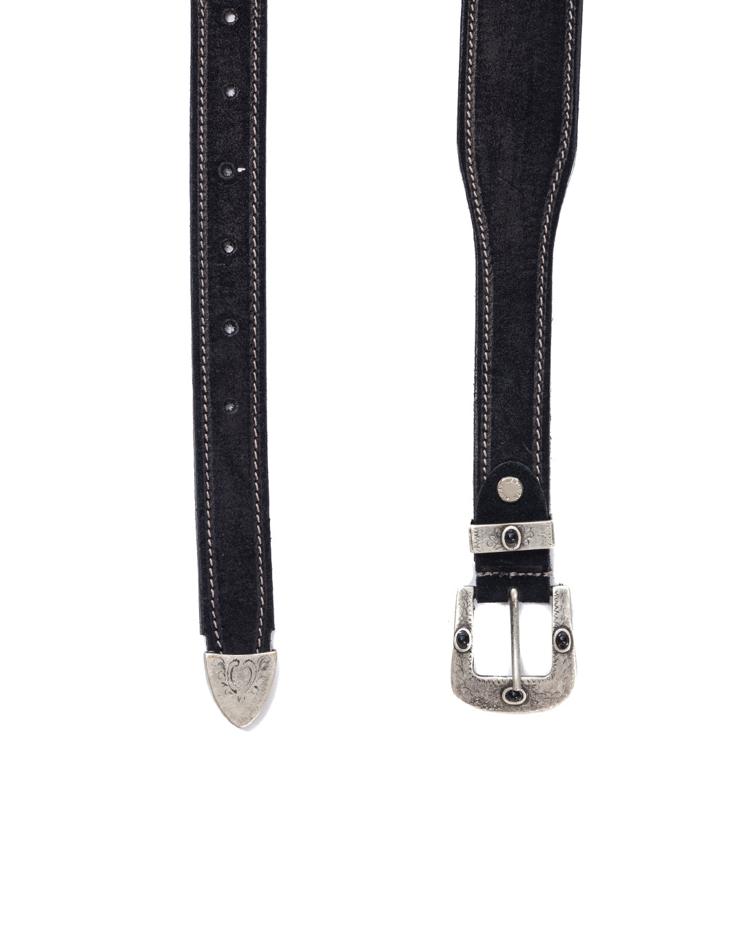 Quirico - ceinture bijou noire en daim