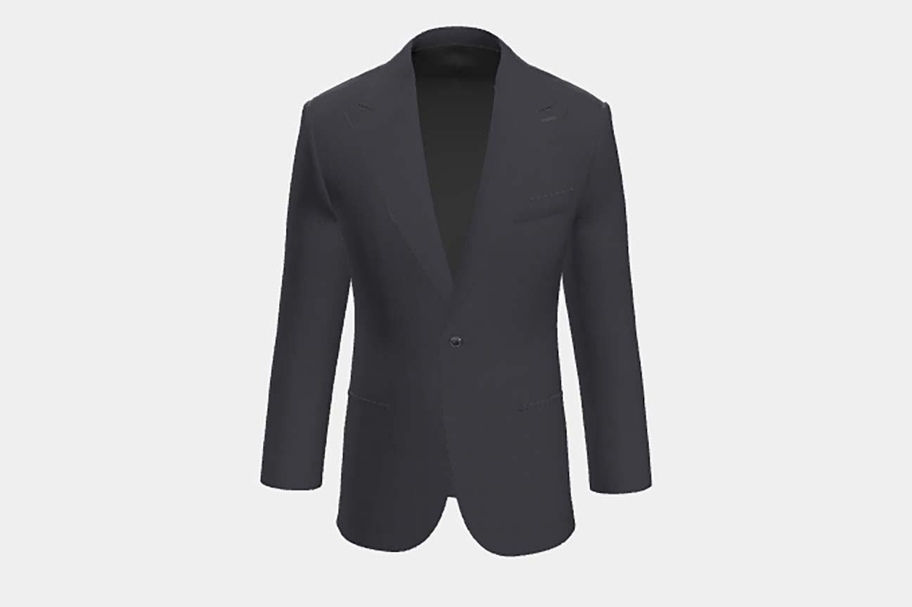 Giacca su misura lana 150s blu Loro Piana