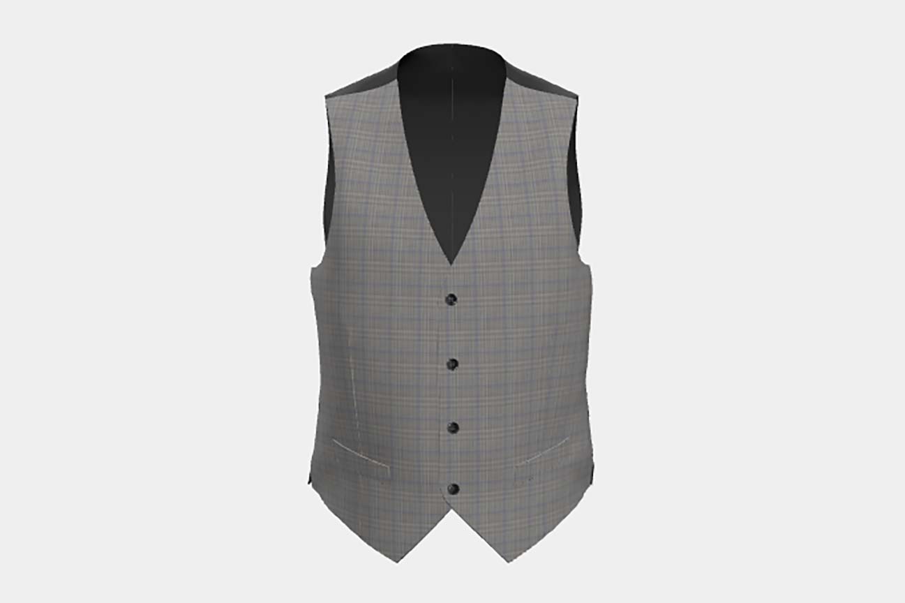 Gilet su misura lana 130s principe di galles bianco Caccioppoli