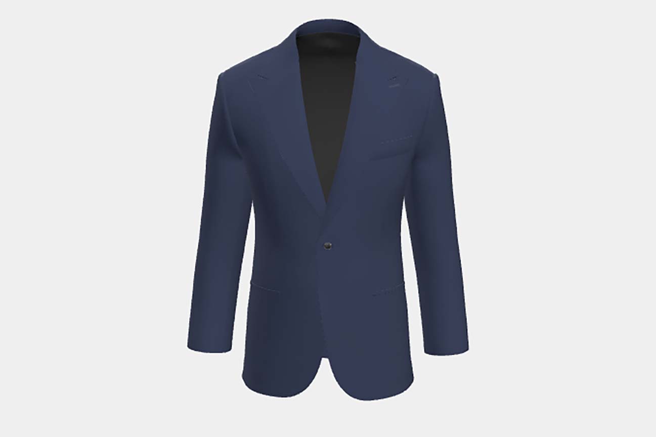 Giacca su misura lana 130s blu Caccioppoli