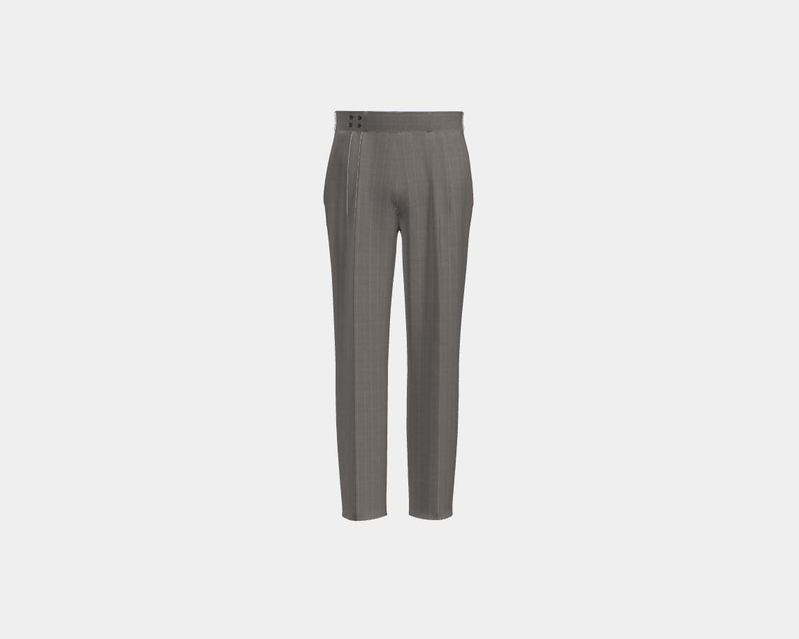 Pantalon tailleur en laine beige 110s avec bande Canonico