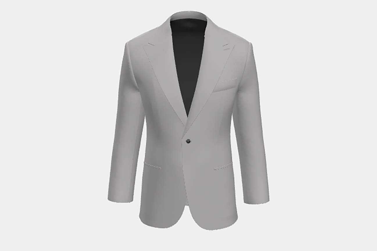 Giacca su misura lana 110s grigio Canonico