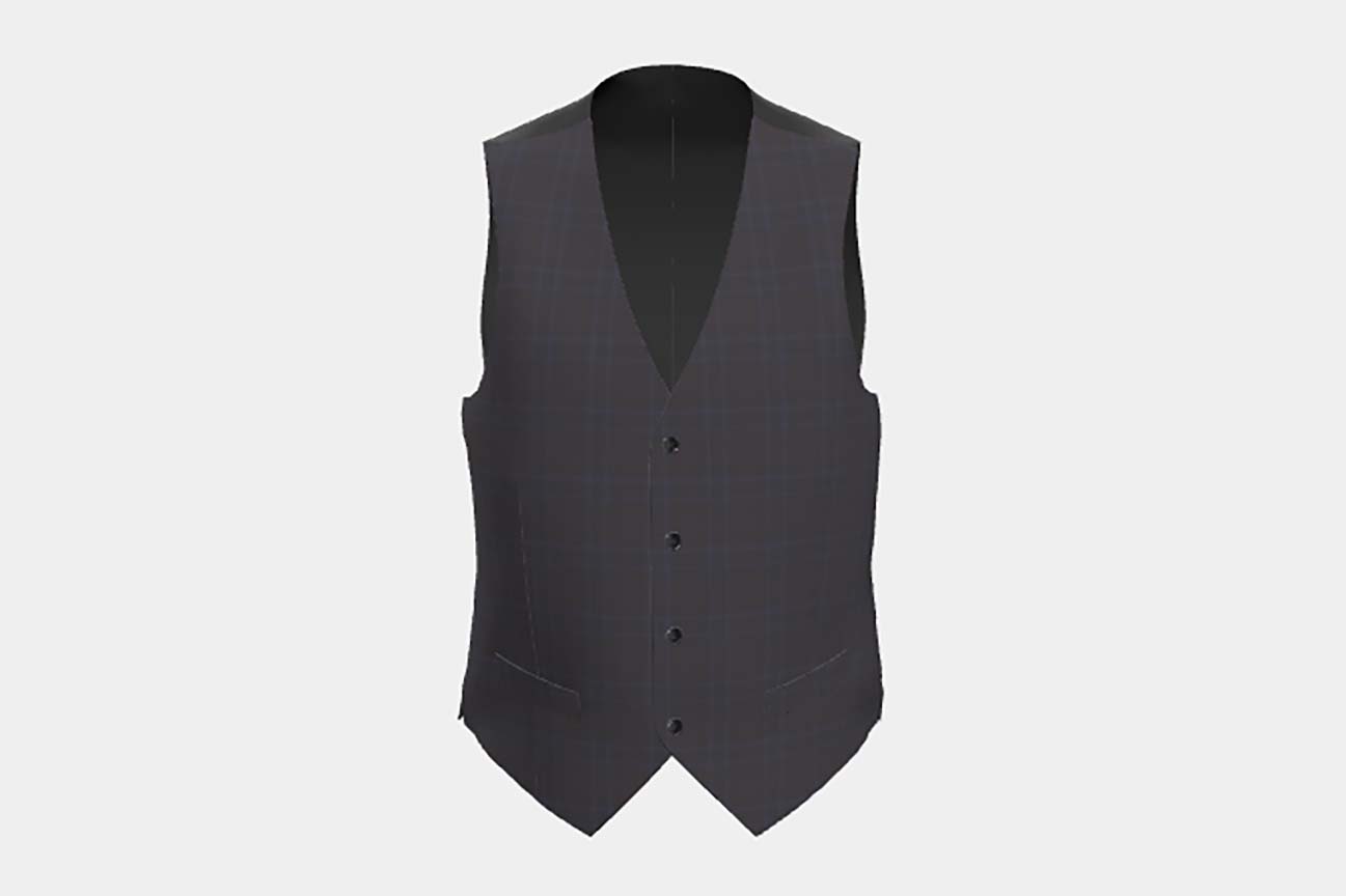 Gilet su misura lana 130s finestrato marrone Caccioppoli