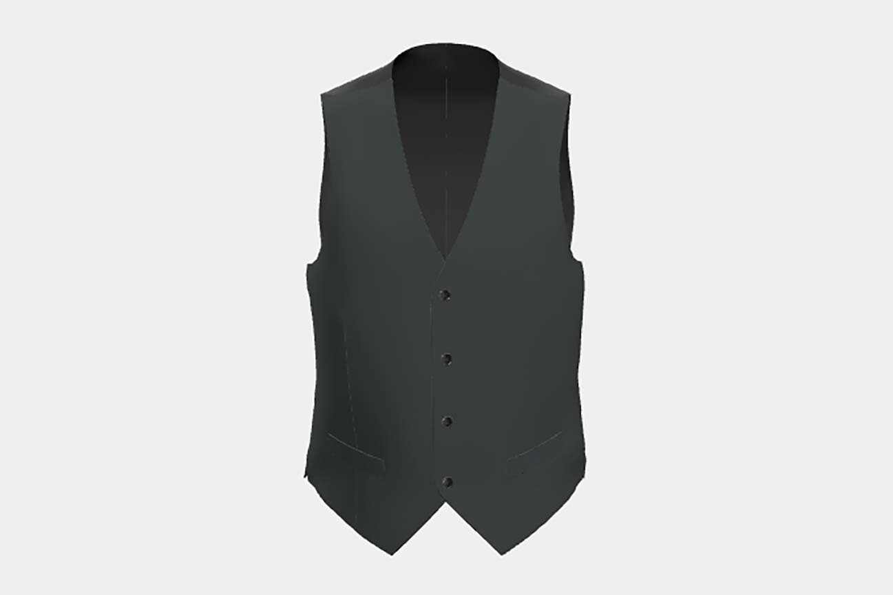 Gilet su misura lana e seta 150s verde Caccioppoli