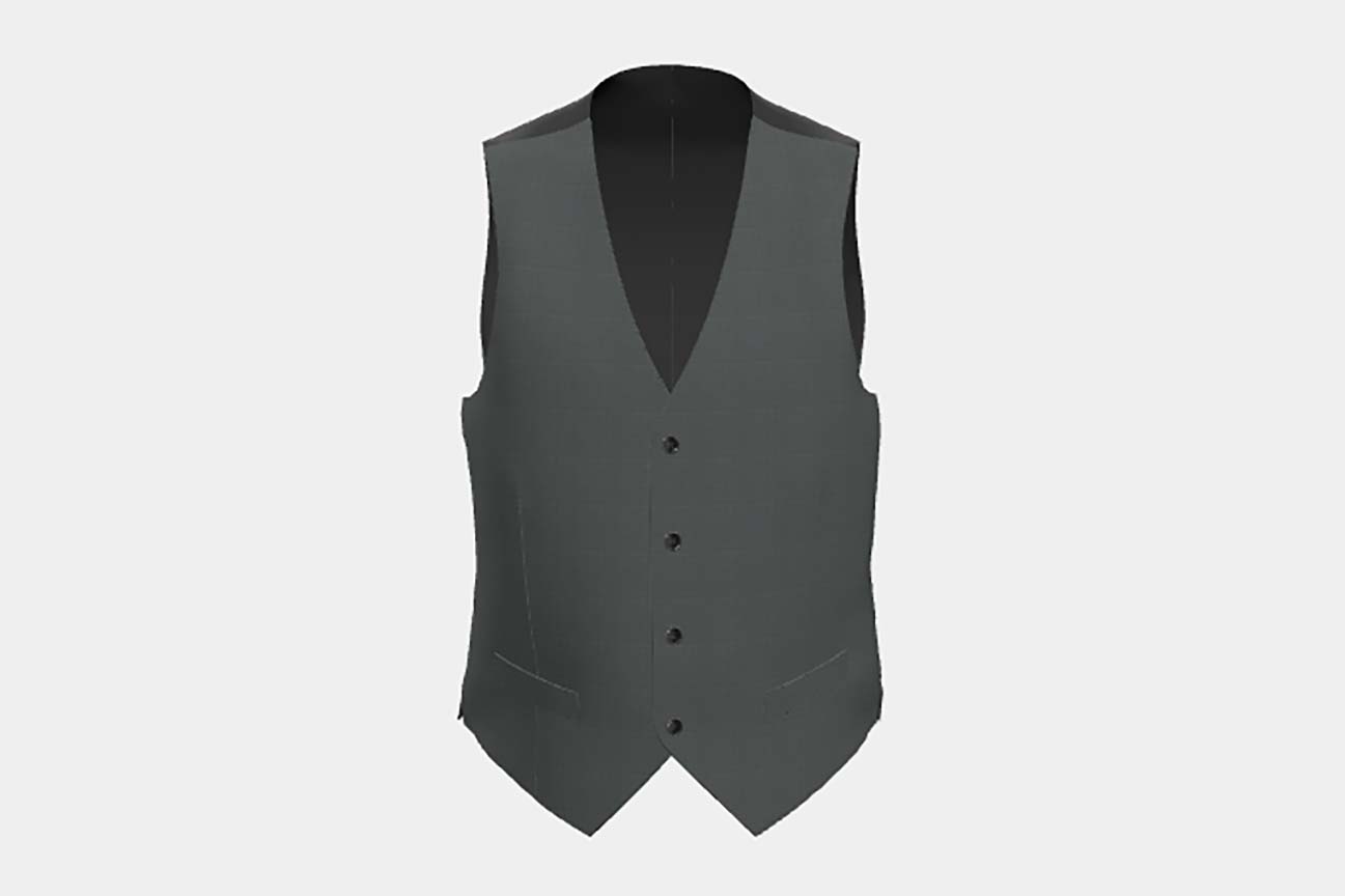 Gilet su misura lana 130s principe di galles verde Caccioppoli