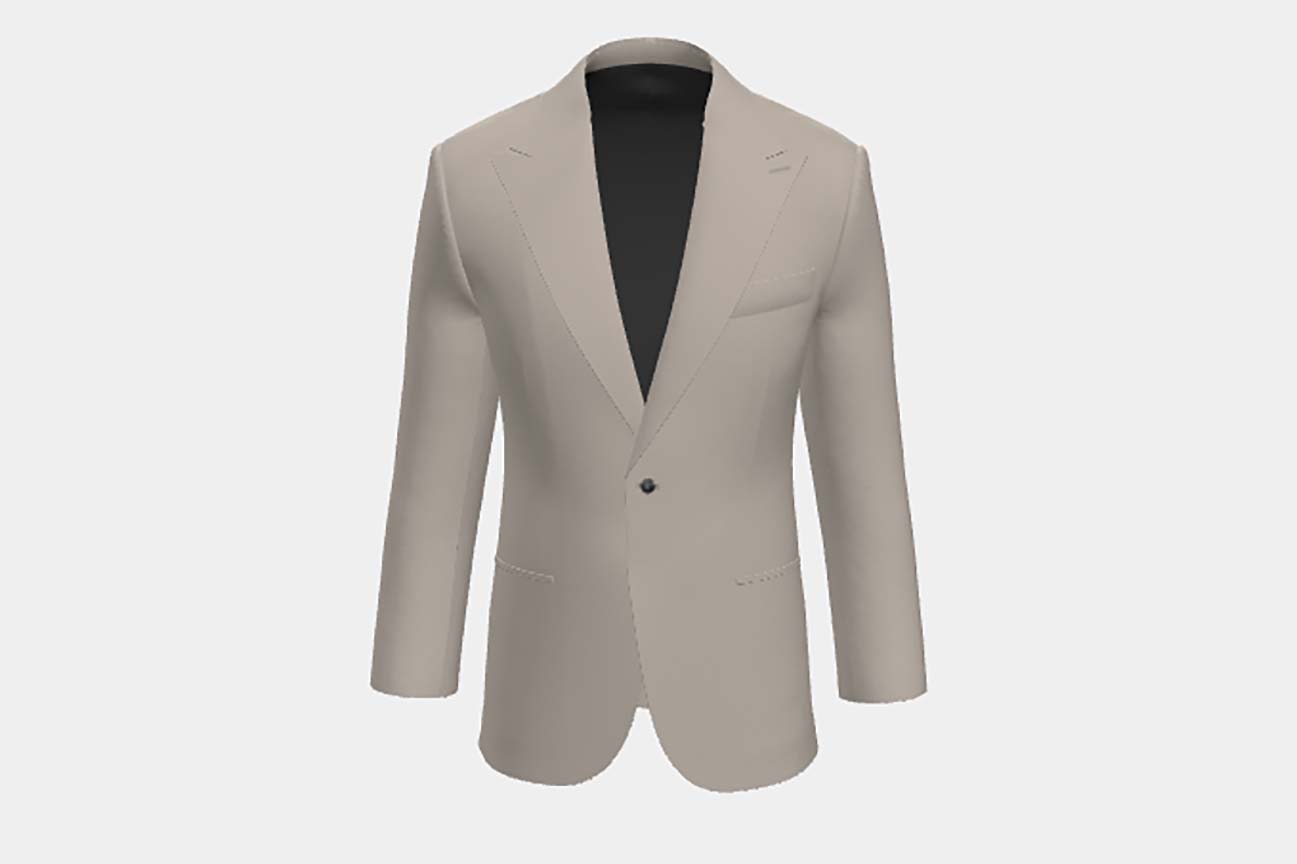 Giacca su misura lana e seta 150s beige Caccioppoli