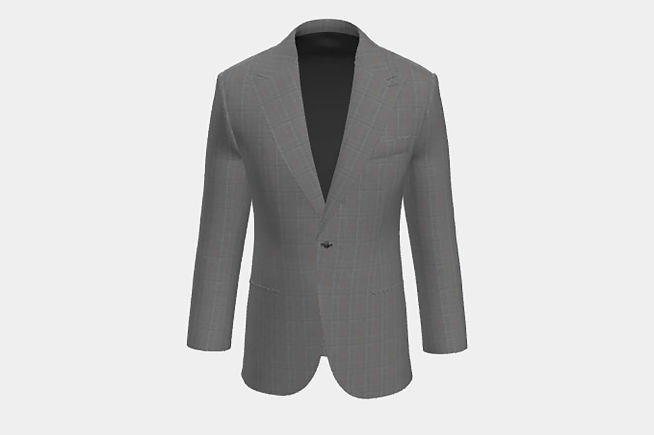 Giacca su misura lana 110s grigio Canonico