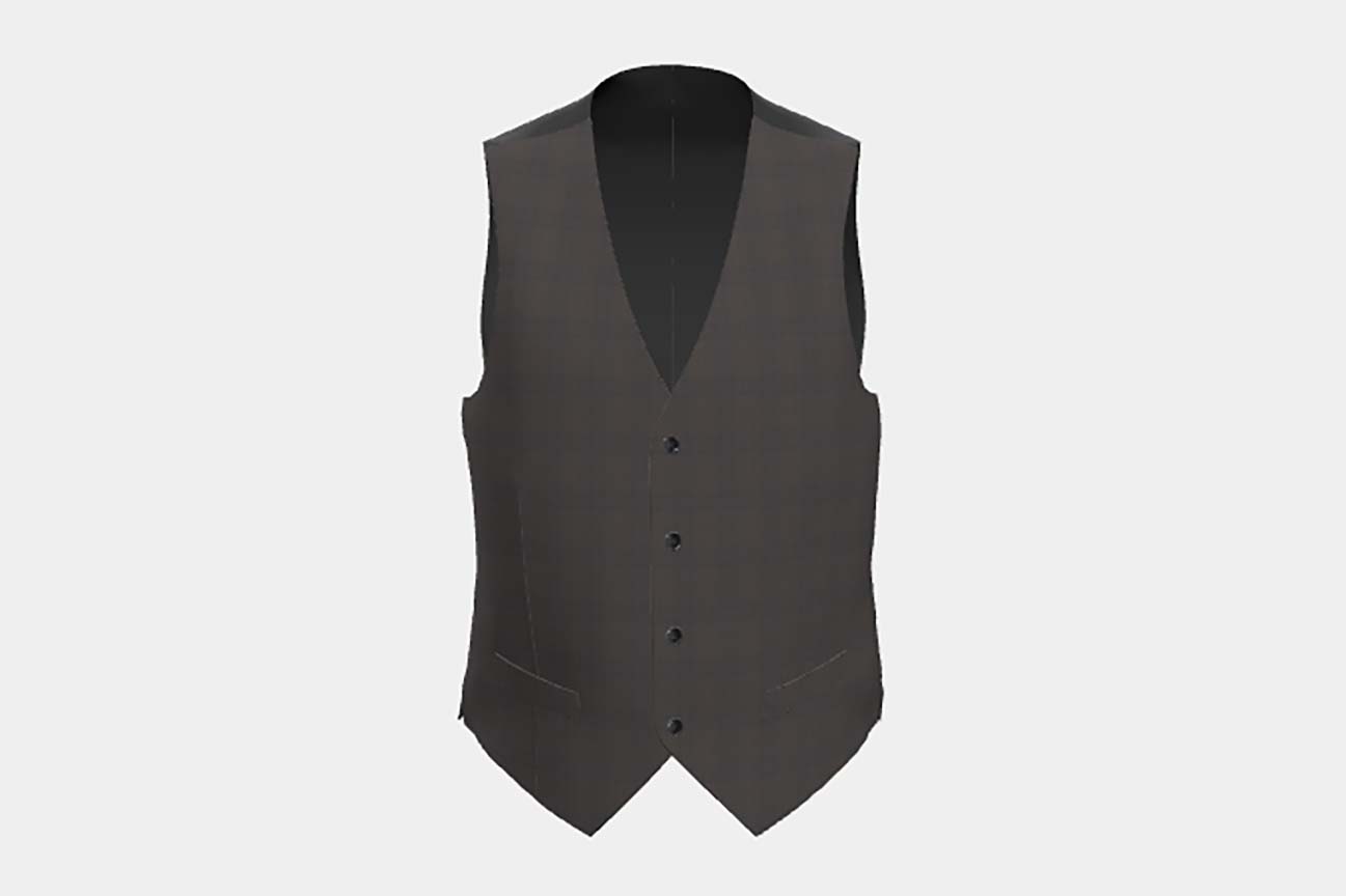 Gilet su misura lana 130s finestrato marrone Caccioppoli