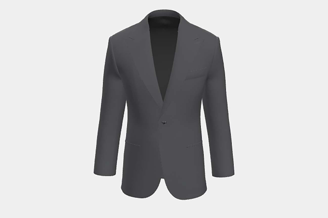 Tailored jacket in gray 130s wool Caccioppoli