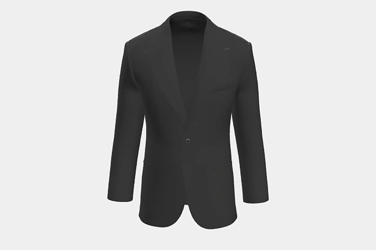 Giacca su misura lana 130s nero Caccioppoli