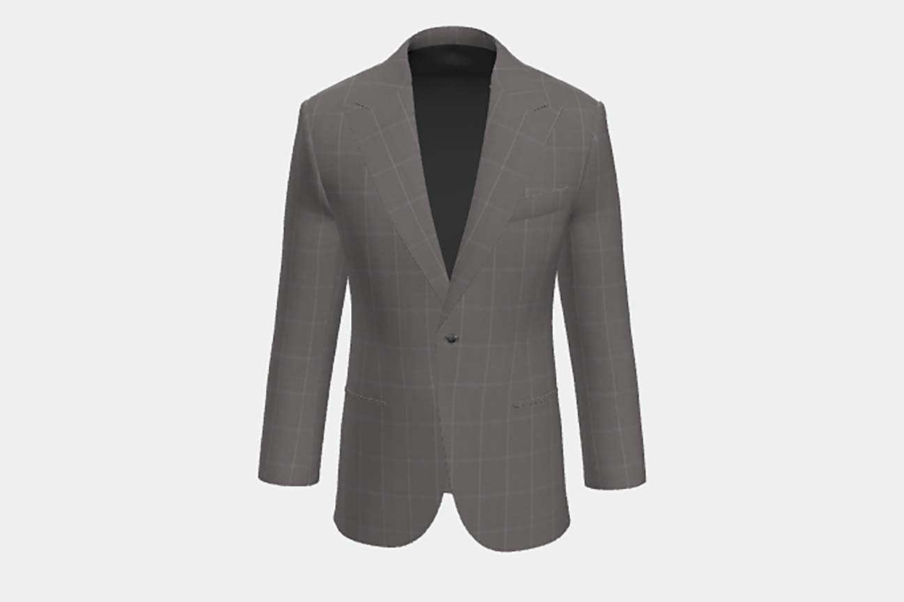 Giacca su misura lana 110s grigio Canonico