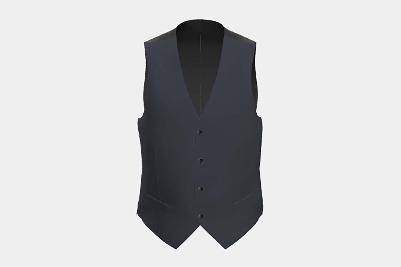 Gilet su misura lana 130s spigato blu Caccioppoli