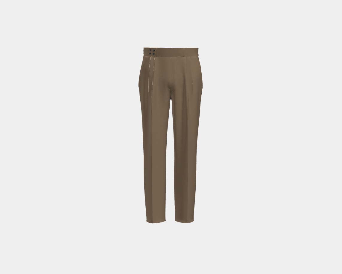 Pantalone con fascia su misura lana 130s beige Caccioppoli (customized SV1FB6F3FP-266262)