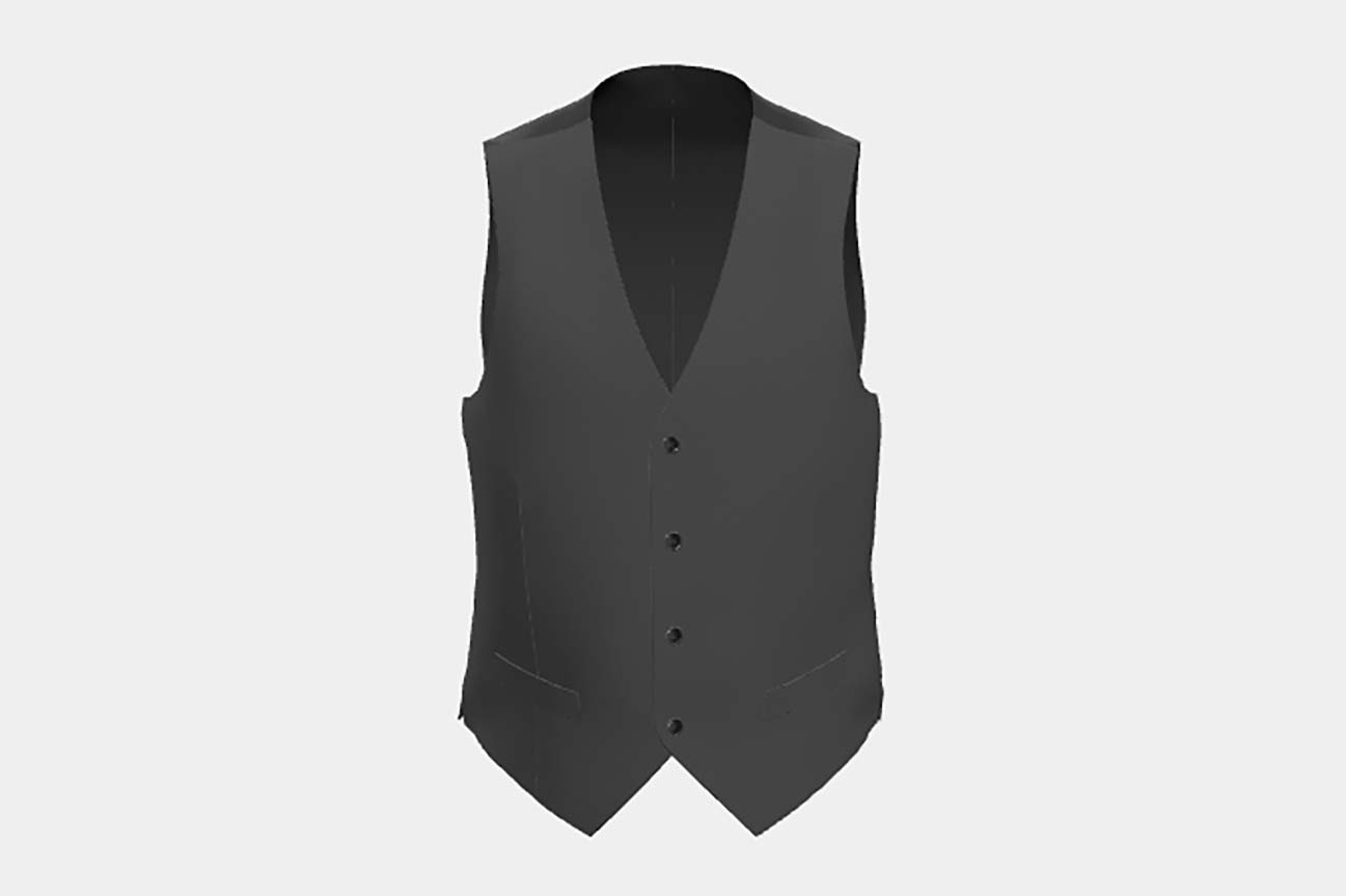 Gilet su misura lana e seta 150s grigio Caccioppoli